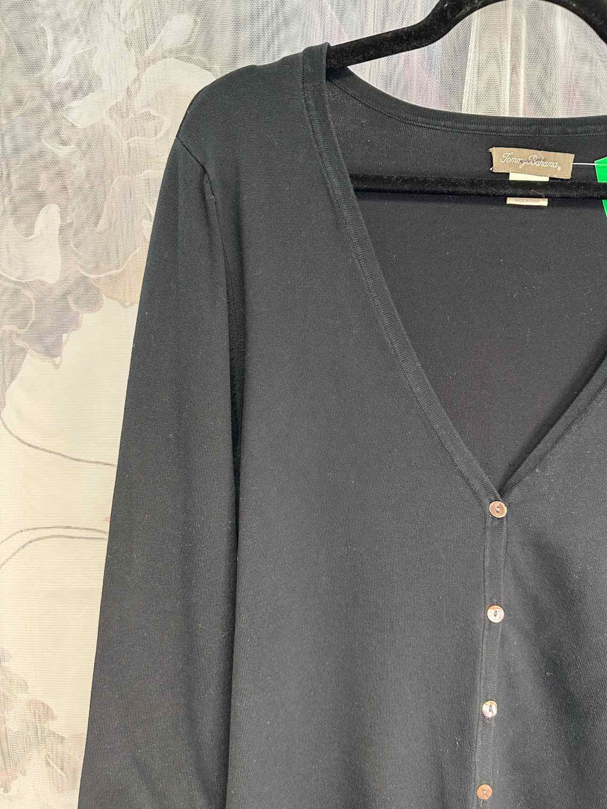Tommy Bahama Size XL Black Cardigan