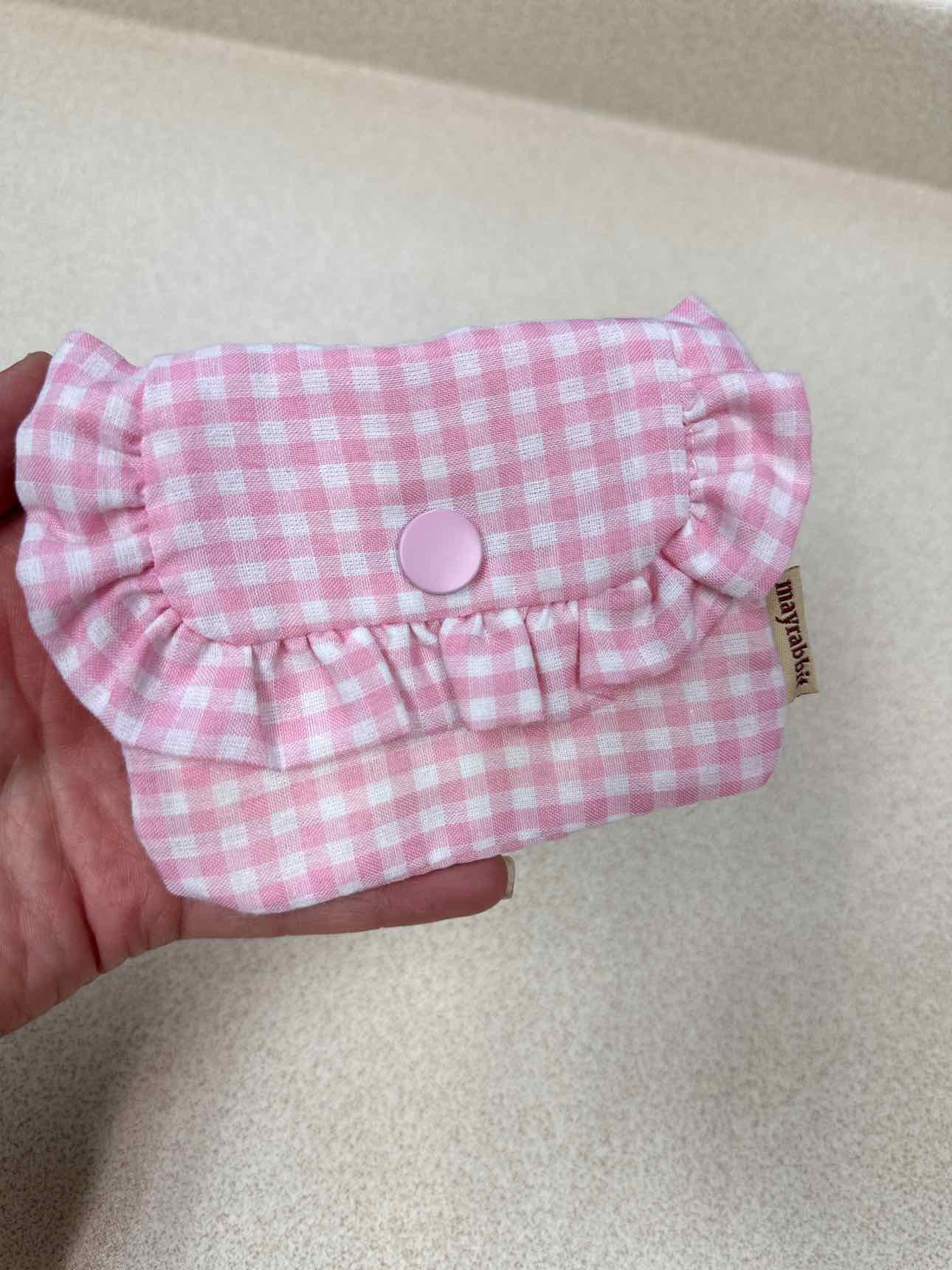 Cotton Snap Coin Pouch in Gingham Print