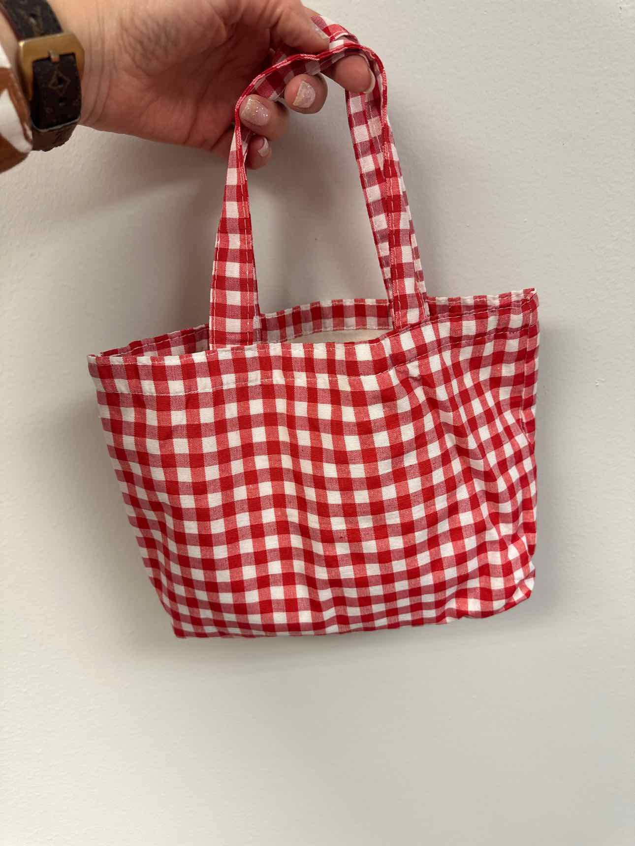 Cotton Tote Bag in Gingham Print