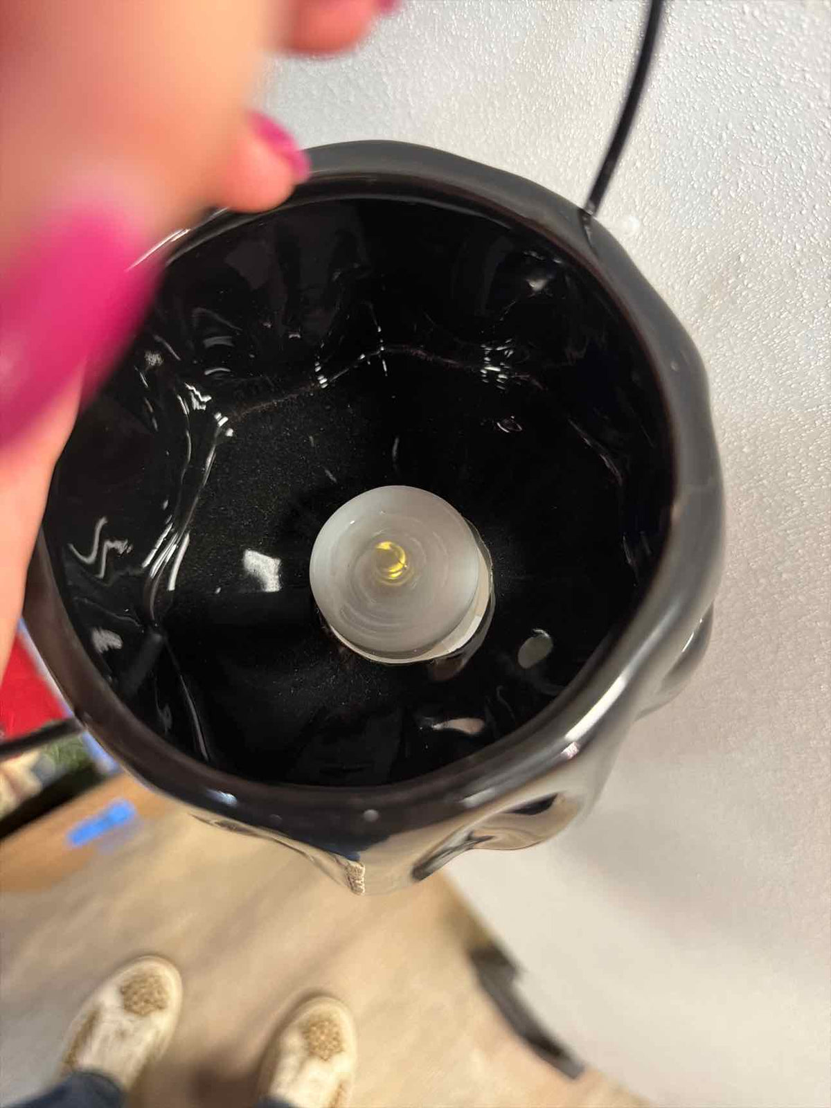 NEW Black Ceramic LED Light Ghost Lantern Decor Household