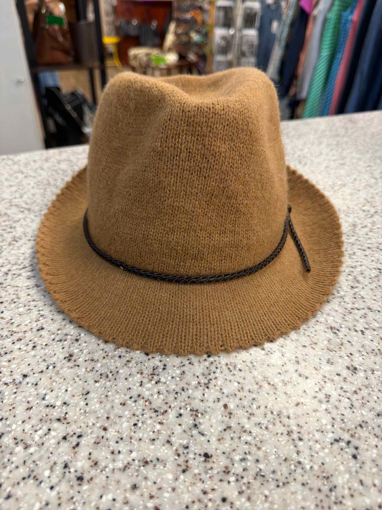 Adora NEW Adjustable Knit Fedora Wool Blend Brown Hat NEW NWT