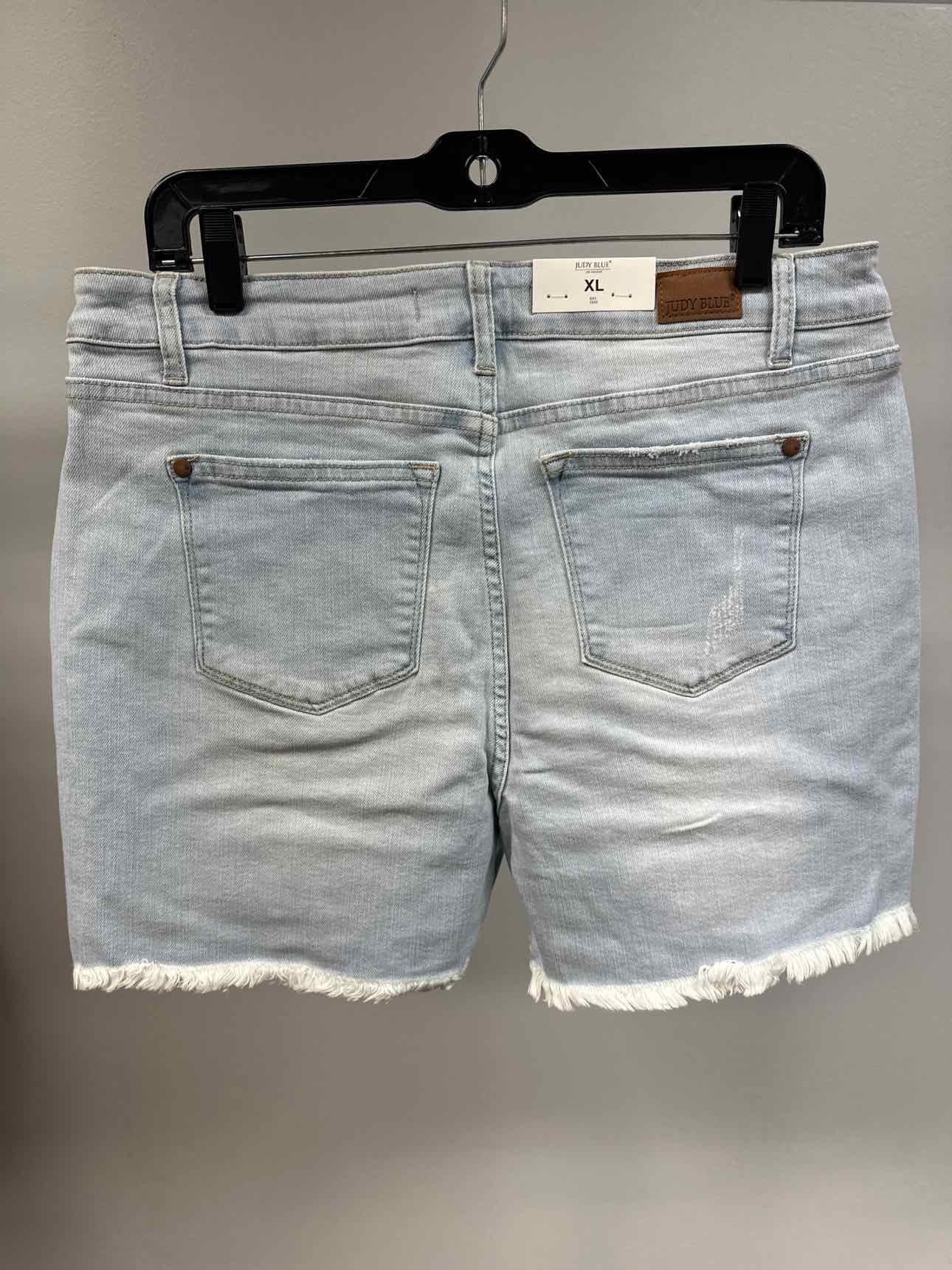 Judy Blue High Waist Bleach Light Cut Off Denim Light Wash Shorts