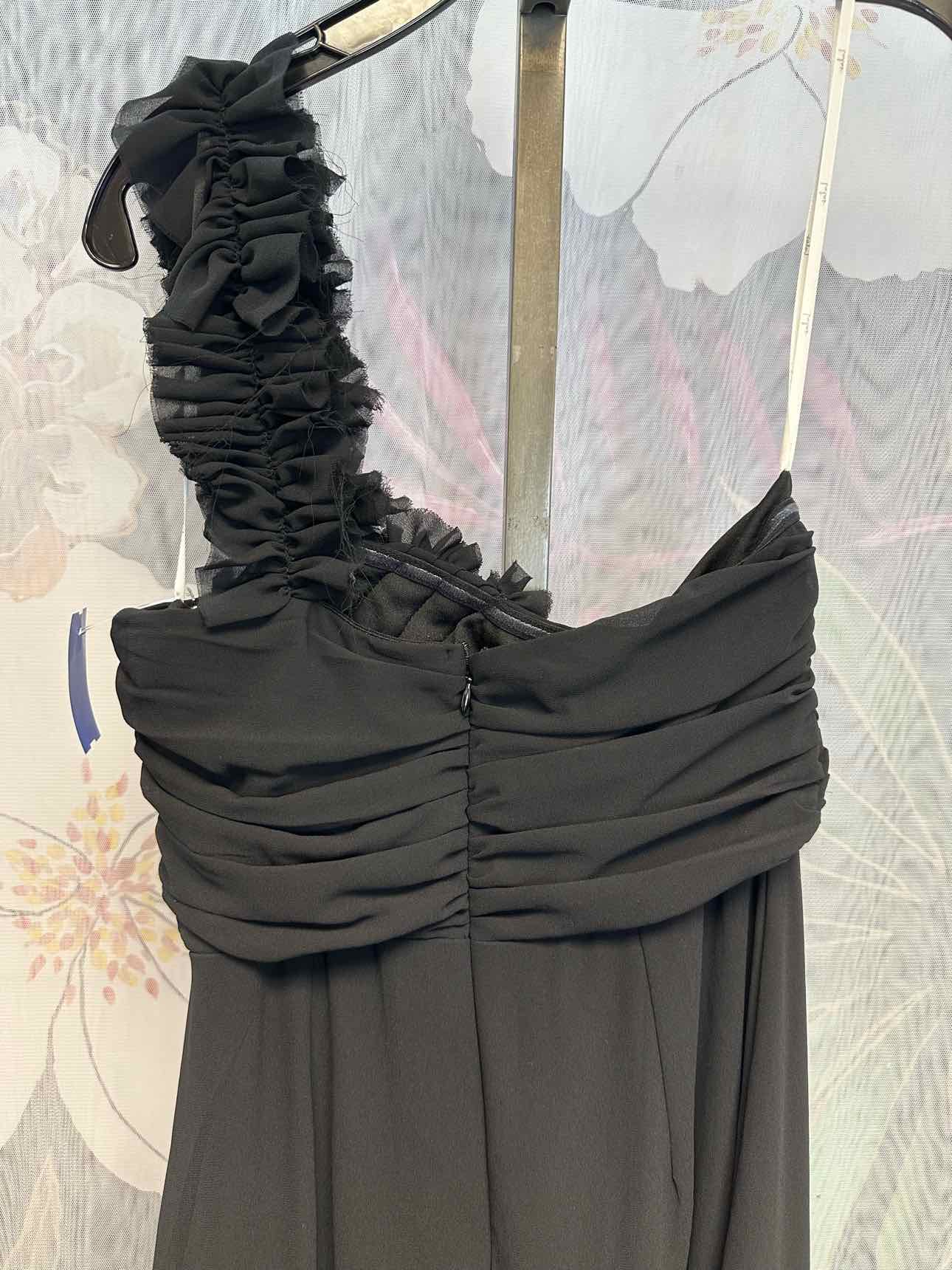 Lulus Size Small Black Formal Floor Length One Shoulder Dress