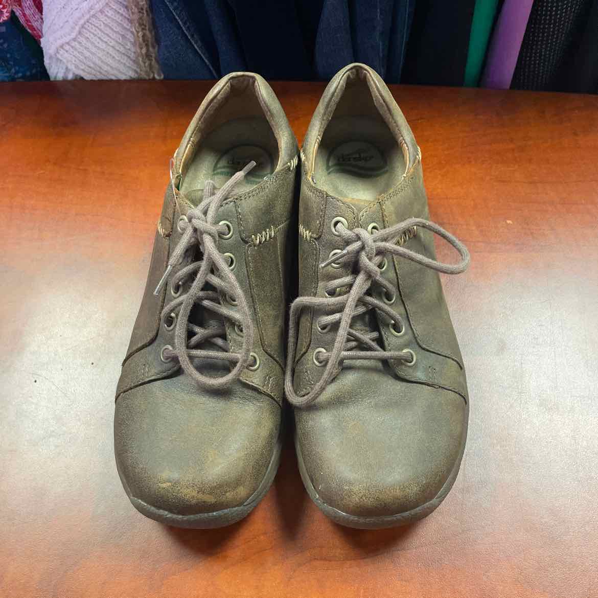 Dansko Krista Women Brown Oxford Lace Up Clog Shoes Size 39