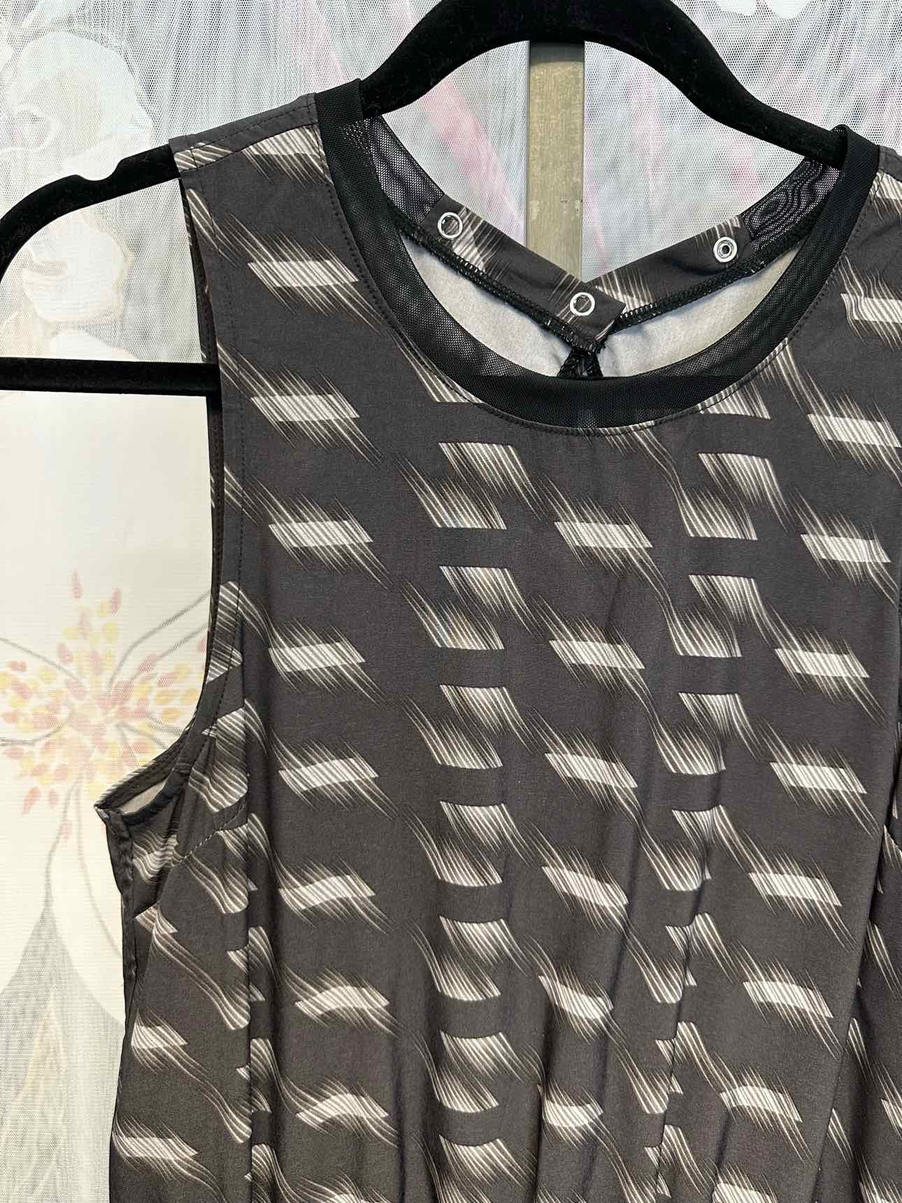 zella Small Grey nylon lightweight open back sleeveless athletic romper