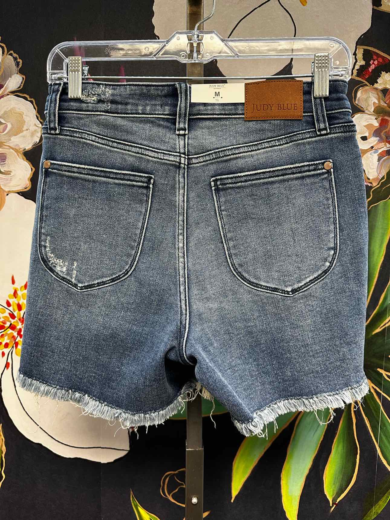 Judy Blue High Waist V-Front with Shield Pockets Frayed Hem Shorts
