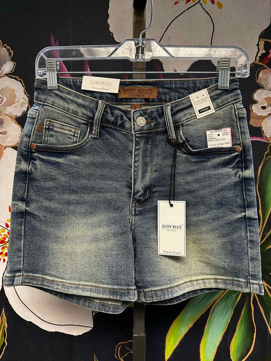 Judy Blue V-Front Vintage Wash Shorts