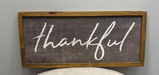 "Thankful" Wood Wall Decor (19"L x 8.5"H) Household