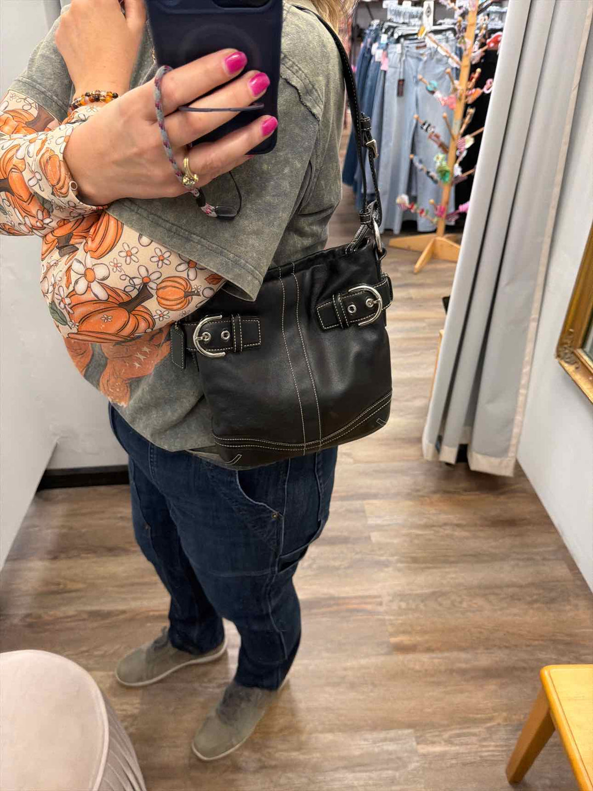 Coach Vintage Soho Slim Black Leather Shoulder Bag Handbags
