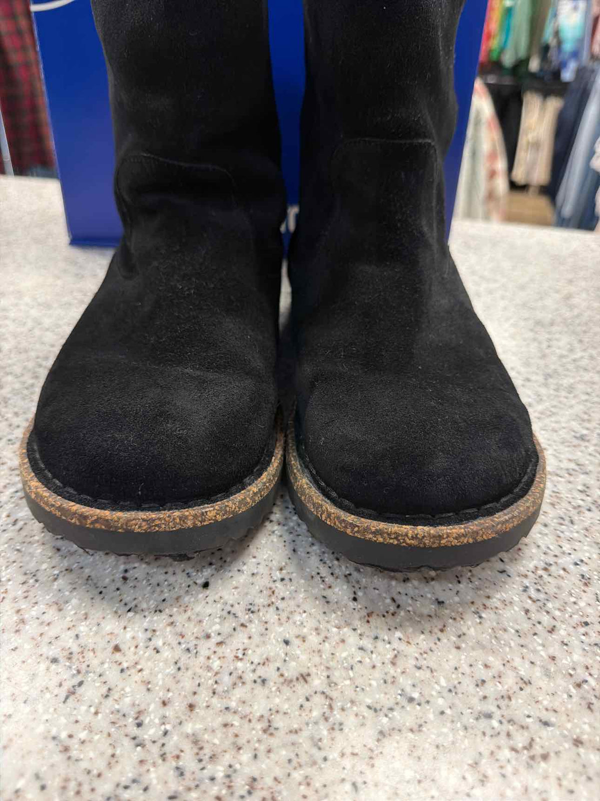 Birkenstock Uppsala Shearling Black Suede Leather Boots Size 8