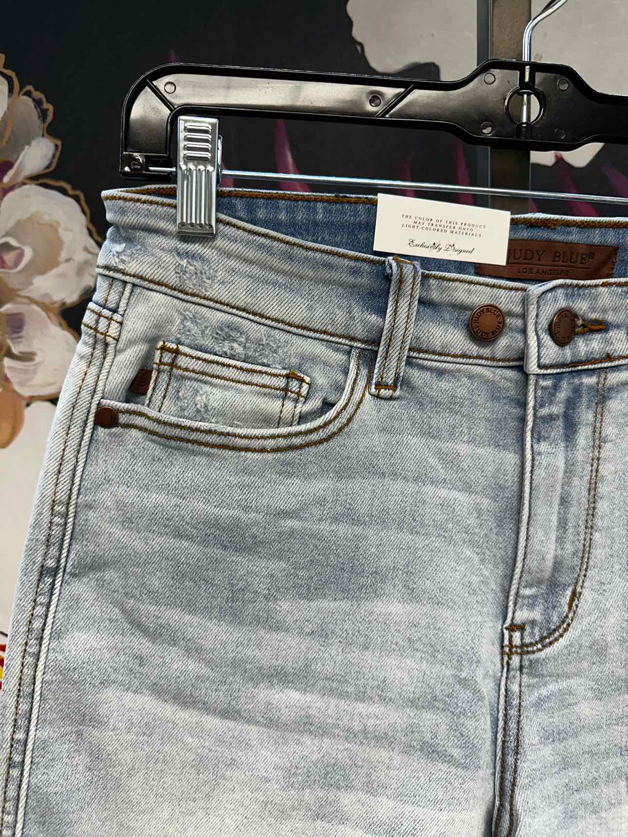 Judy Blue Jeans Double Button Mid-Length Dad Shorts