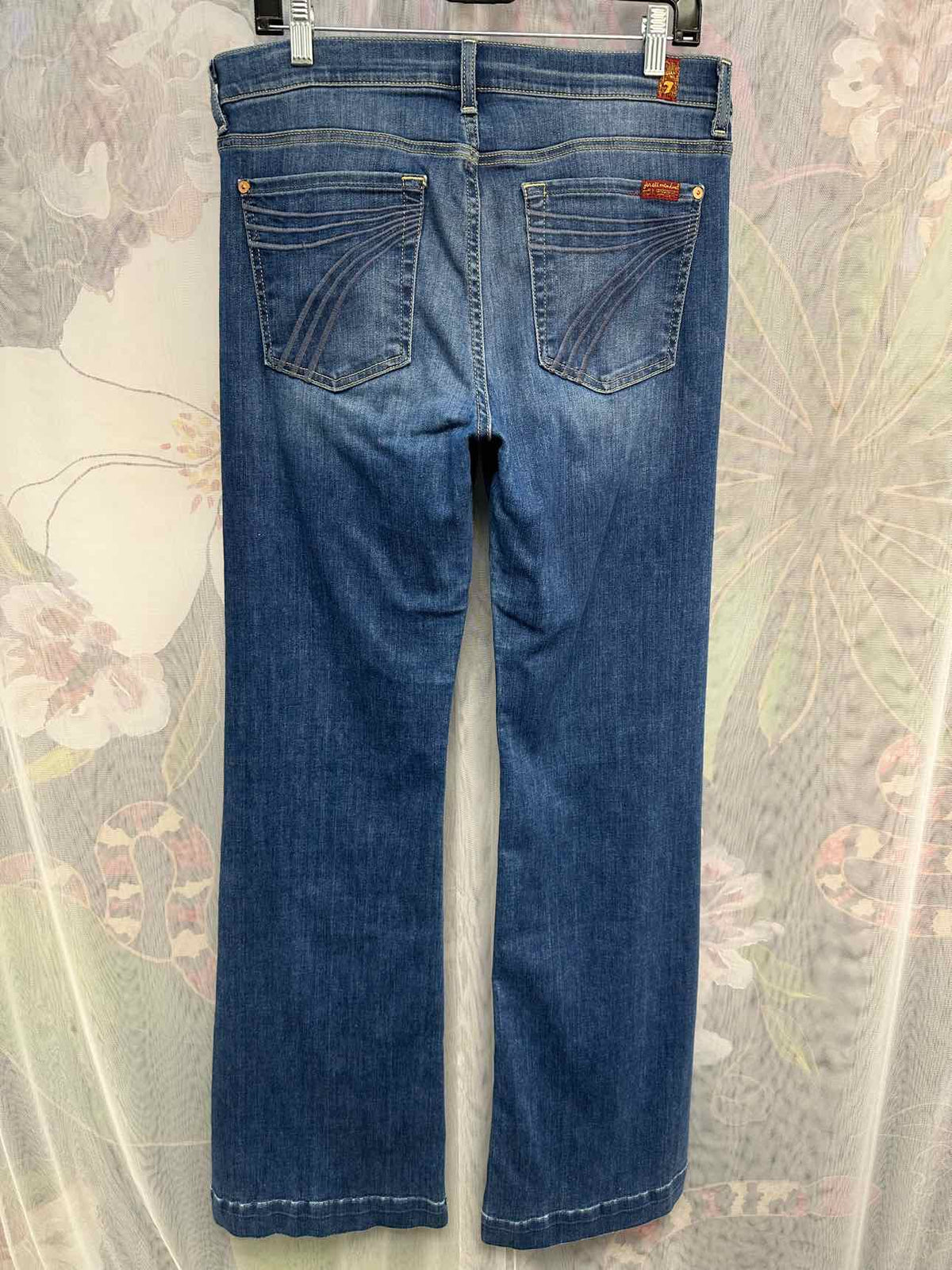 7 For All Mankind Dojo Super Wide Leg Midrise Size 31 Denim Jeans