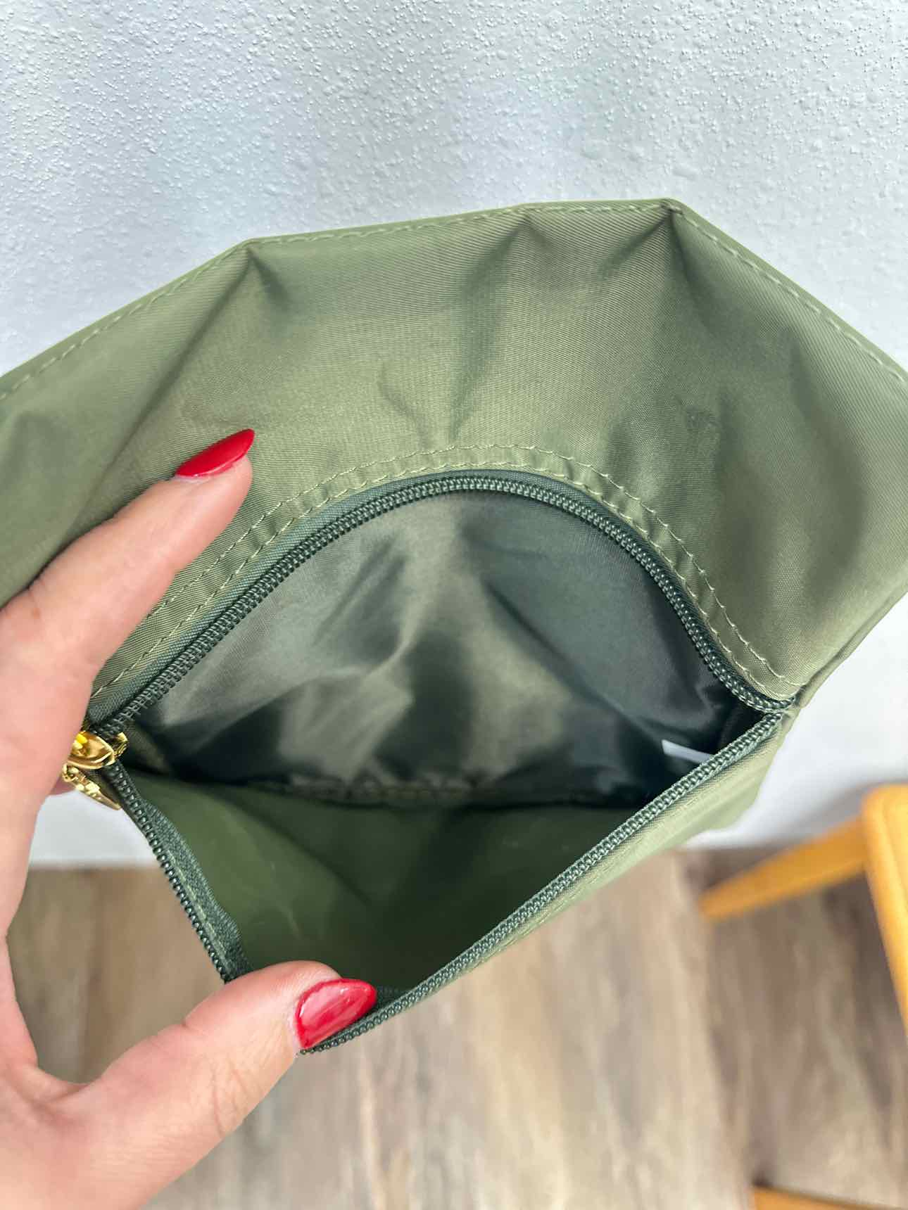 Olive Nylon Double Sided Slim Crossbody Handbags