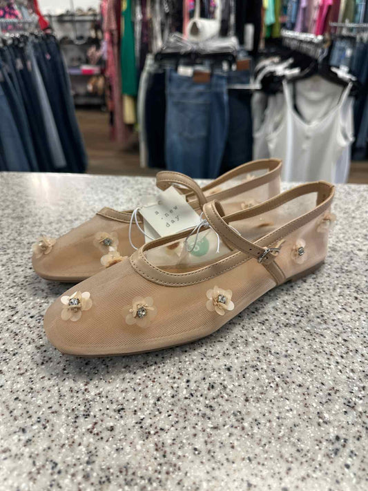 NEW A New Day Size 8 1/2 Nude Mesh Summer Mary Jane Shoes