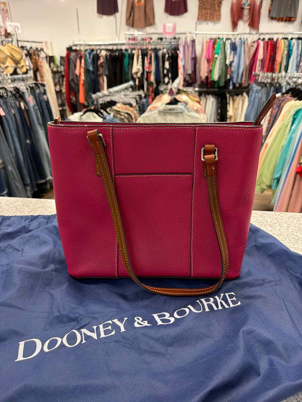 Dooney & Bourke Pebble Grain Leather Strawberry Pink Lexington Tote NWT