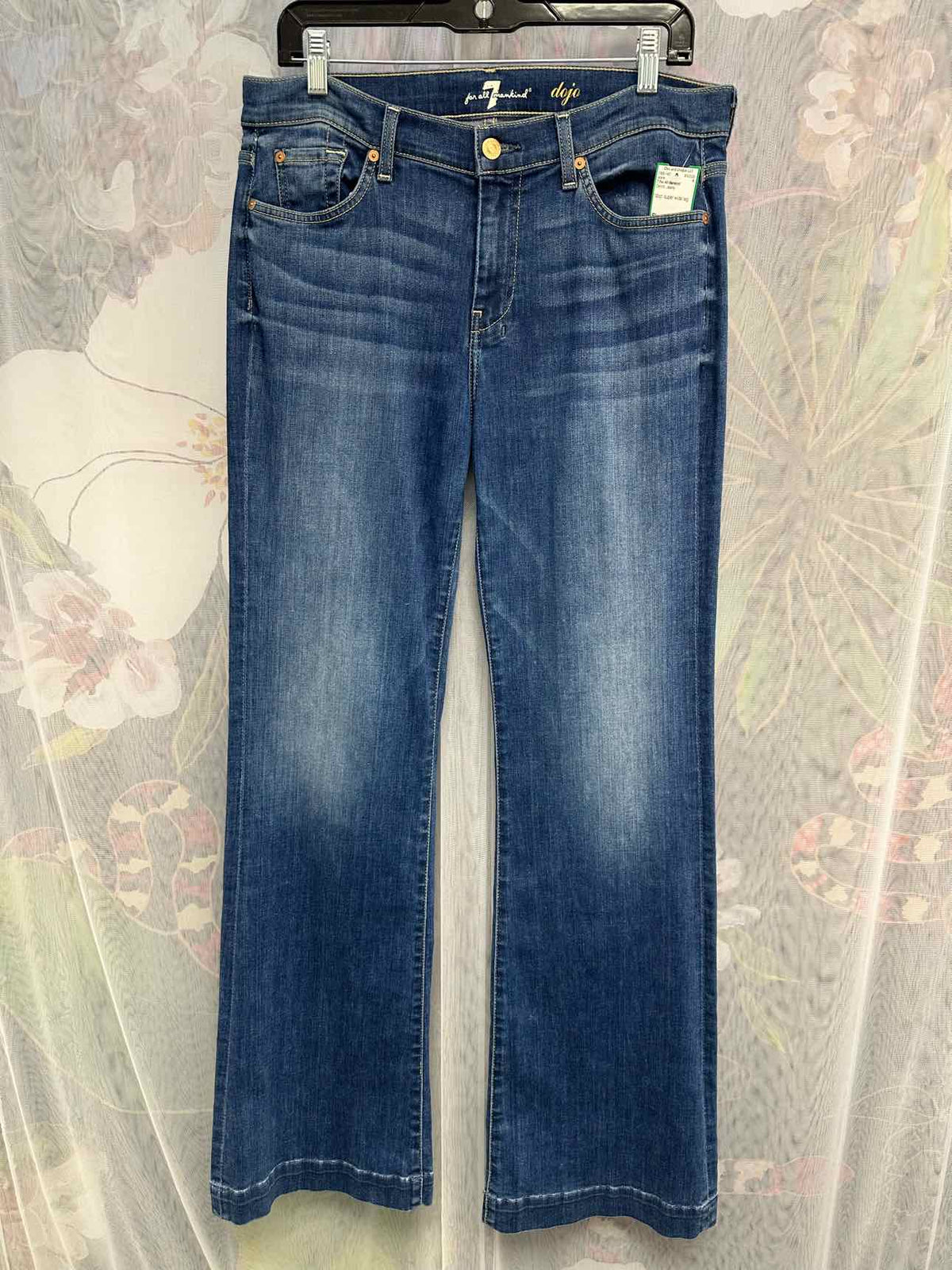 7 For All Mankind Dojo Super Wide Leg Midrise Size 31 Denim Jeans