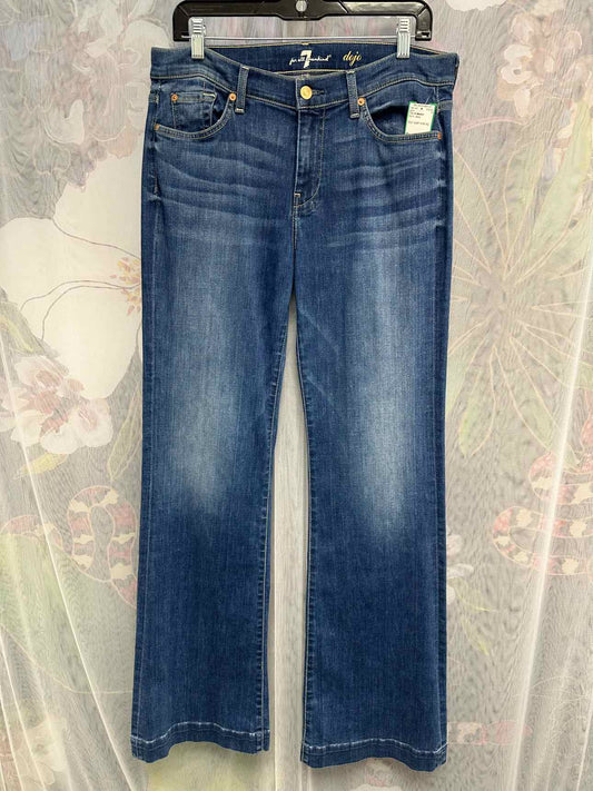 7 For All Mankind Dojo Super Wide Leg Midrise Size 31 Denim Jeans