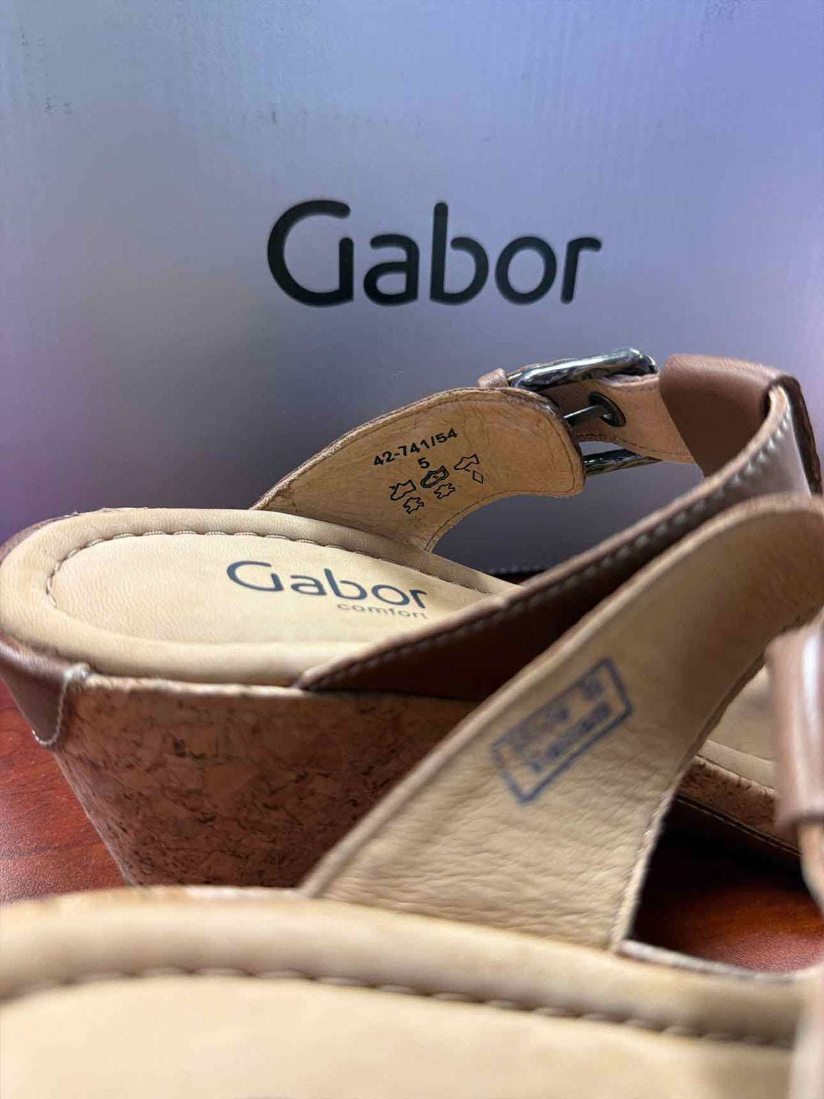 Gabor Comfort Slip-On Wedge Sandals Size 5