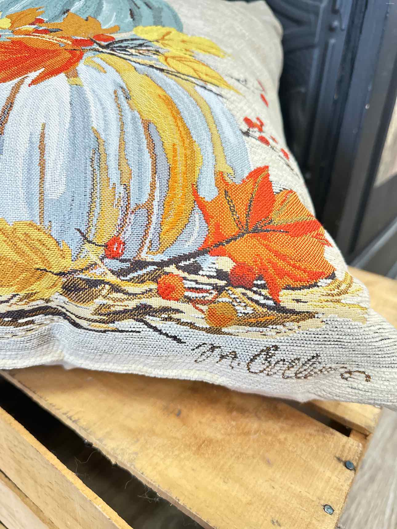 Fall Pumpkins Stuffed Pillow, 17"x17" Home Decor