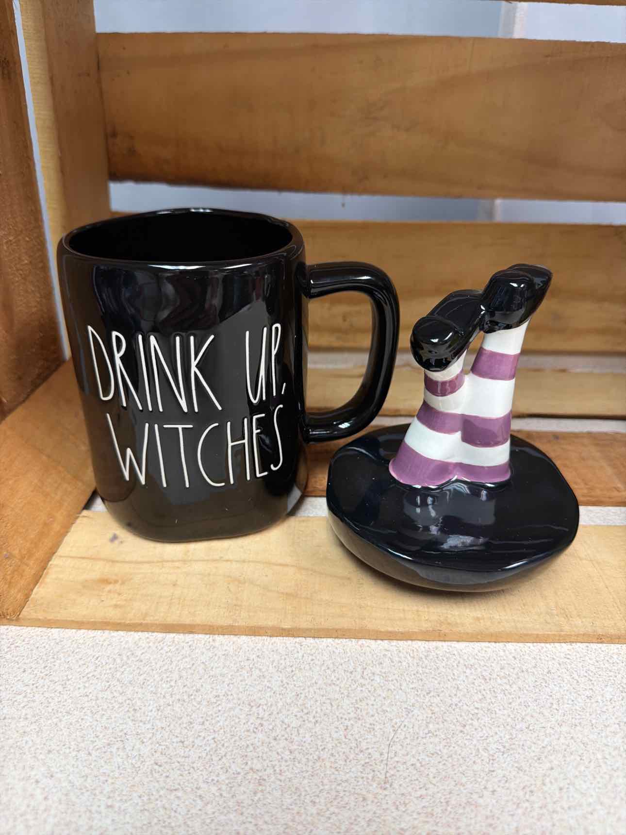 Rae Dunn NEW 'Drink Up Witches' mug with lid household