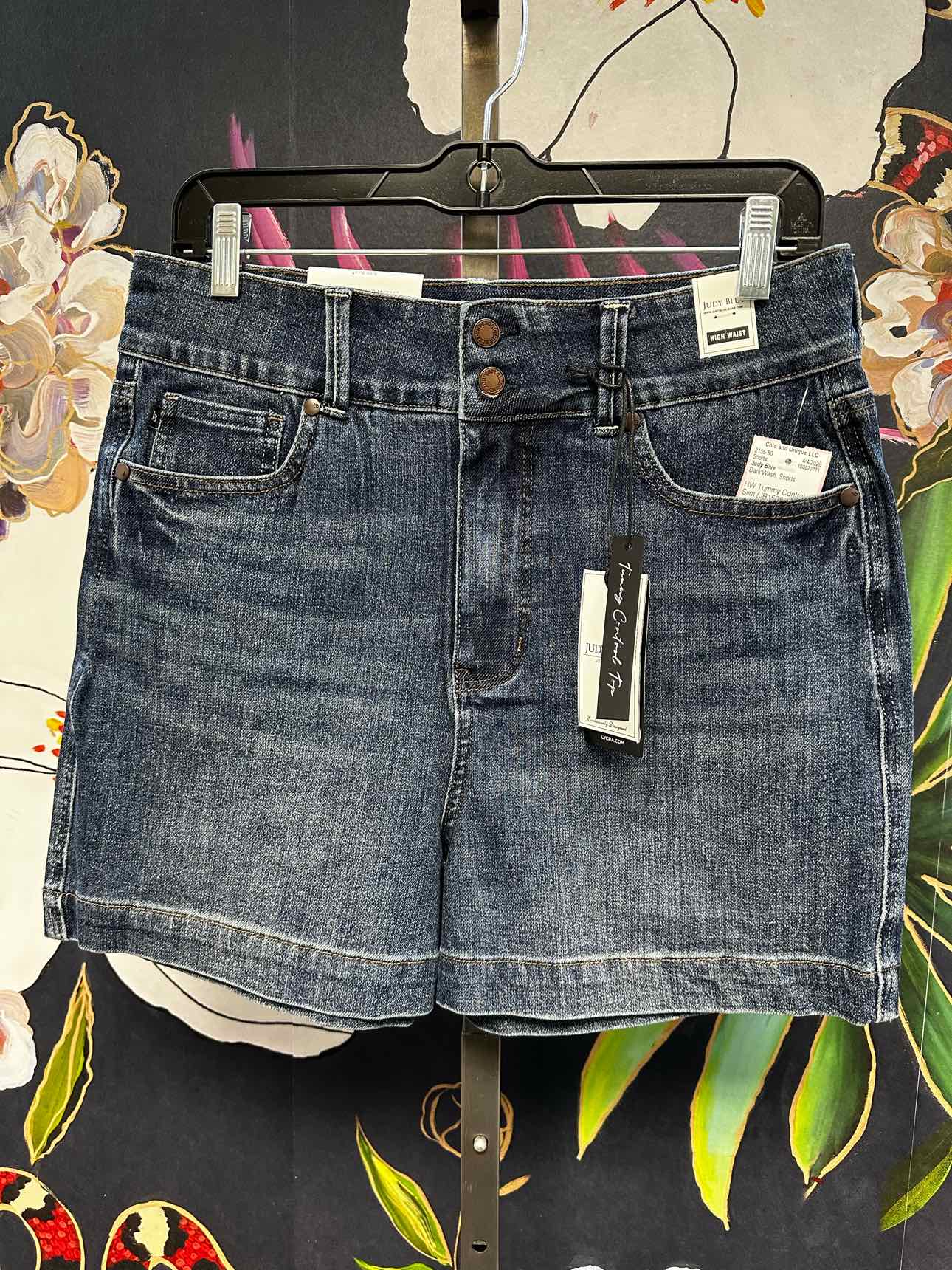 Judy Blue Jeans Double Button High Waist Tummy Control Slim Denim Shorts