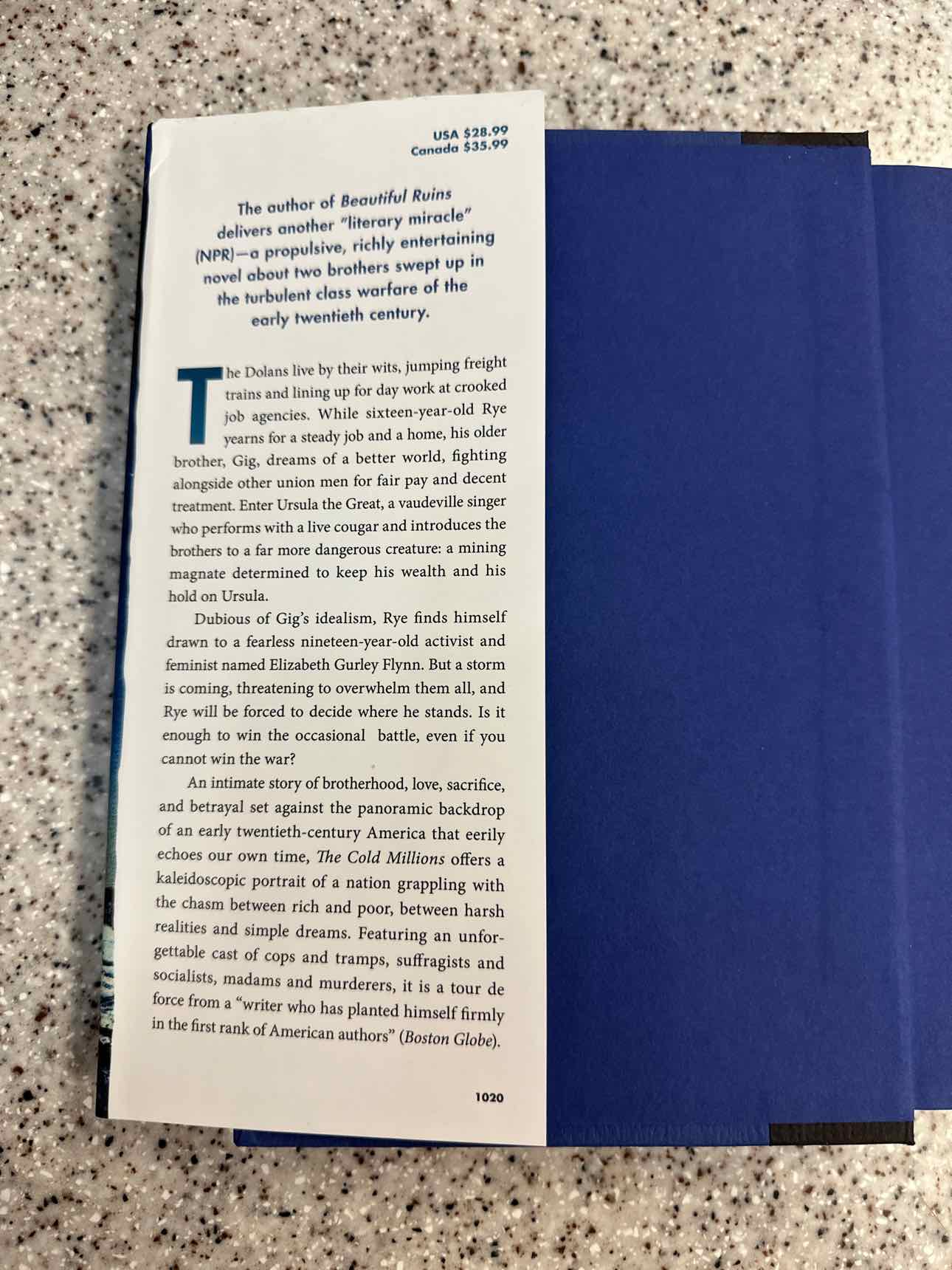 The Cold Millions by Jess Walter Hardcover Book