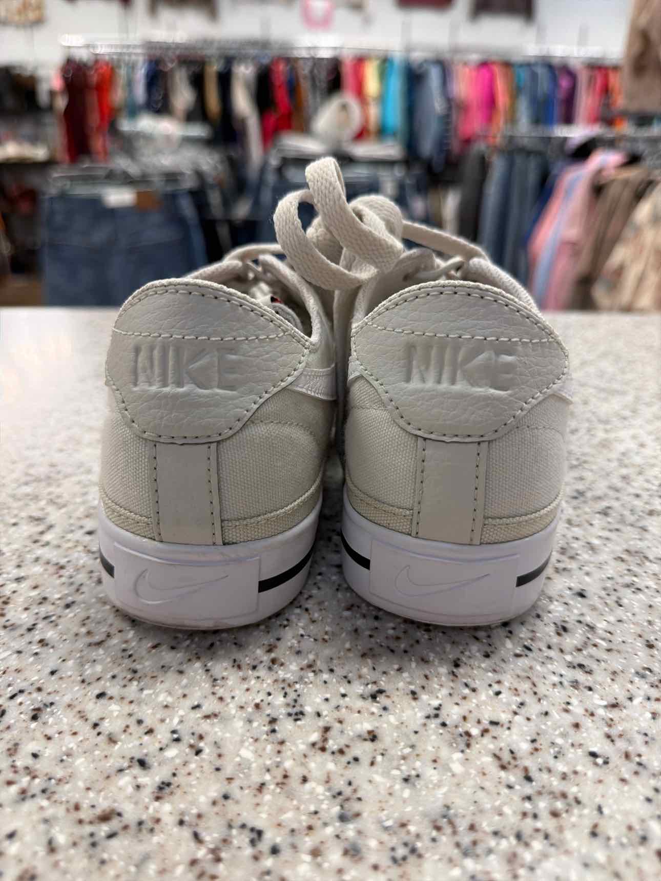 Nike Size 7 Light Bone Women's Court Legacy Canvas Sneakers