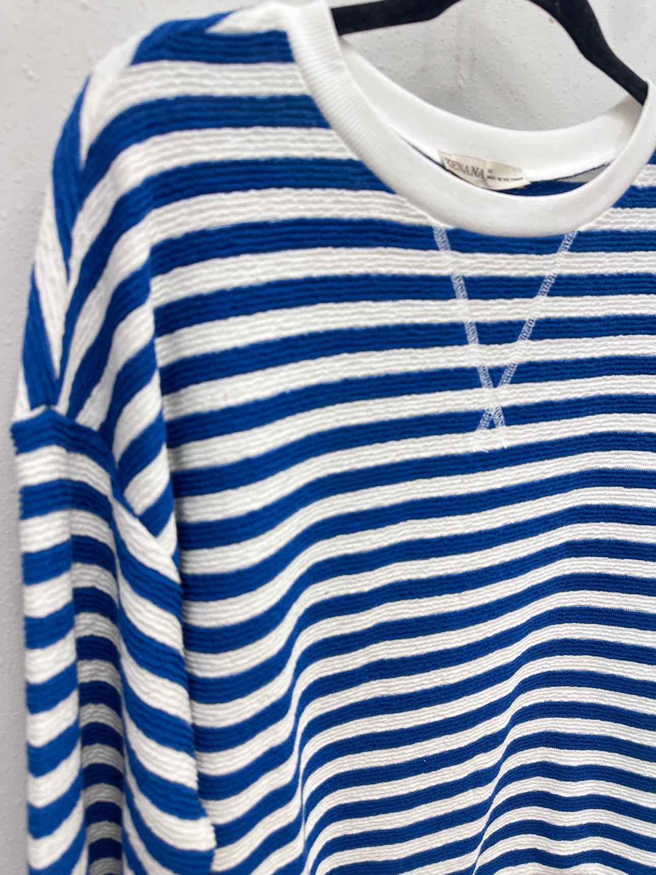 Zenana Textured Striped Long Sleeve Top