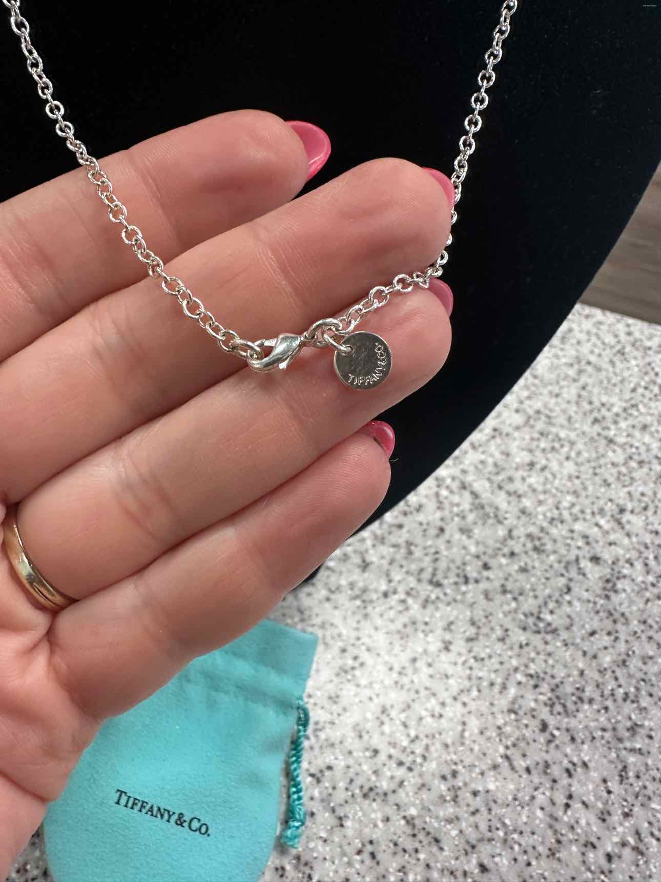 Tiffany & Co. Heart Drop Lariat Sterling Silver18"  Necklace