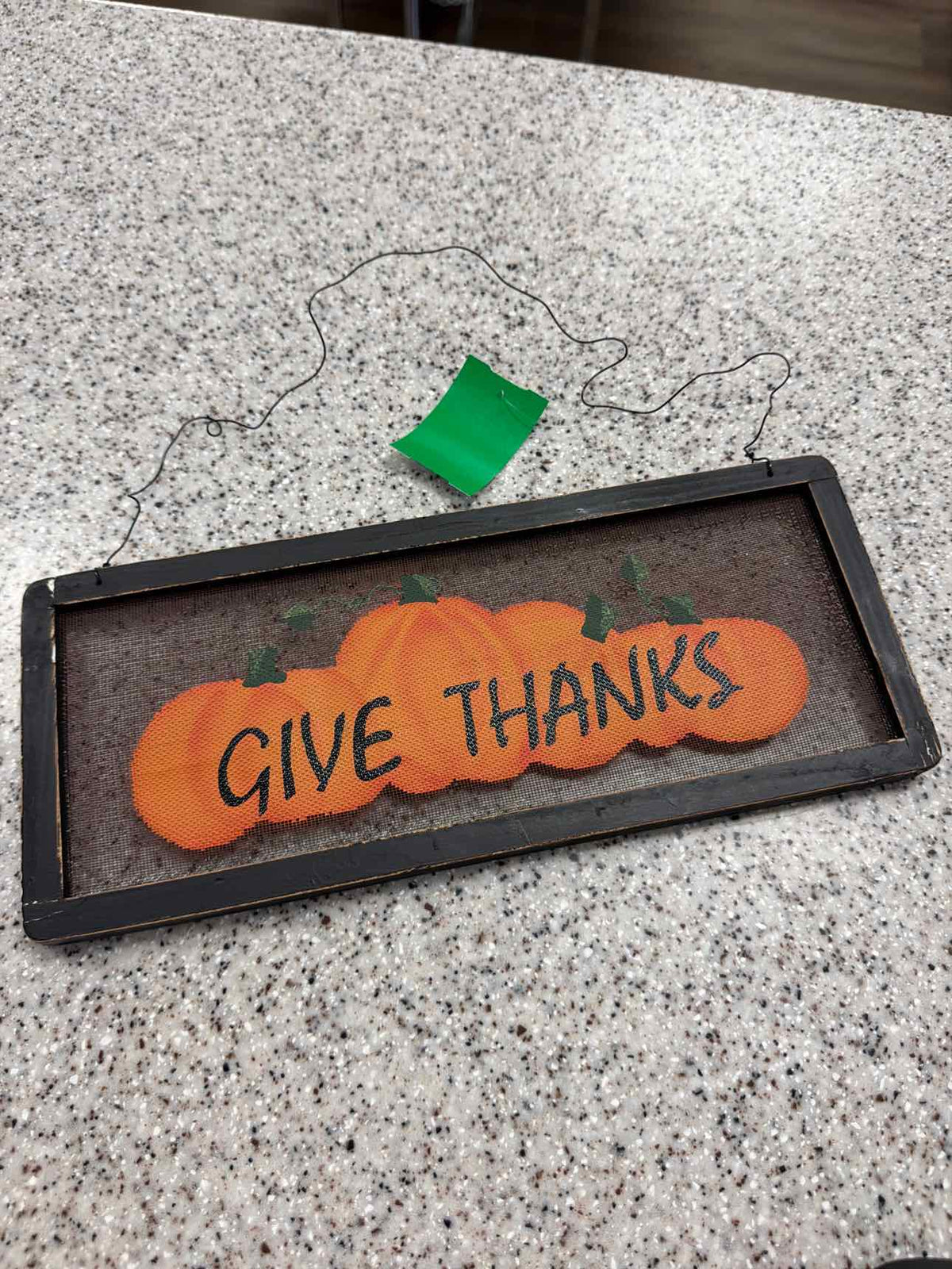 Primitive Painted "Give Thanks" Wood Frame Screen Home Decor