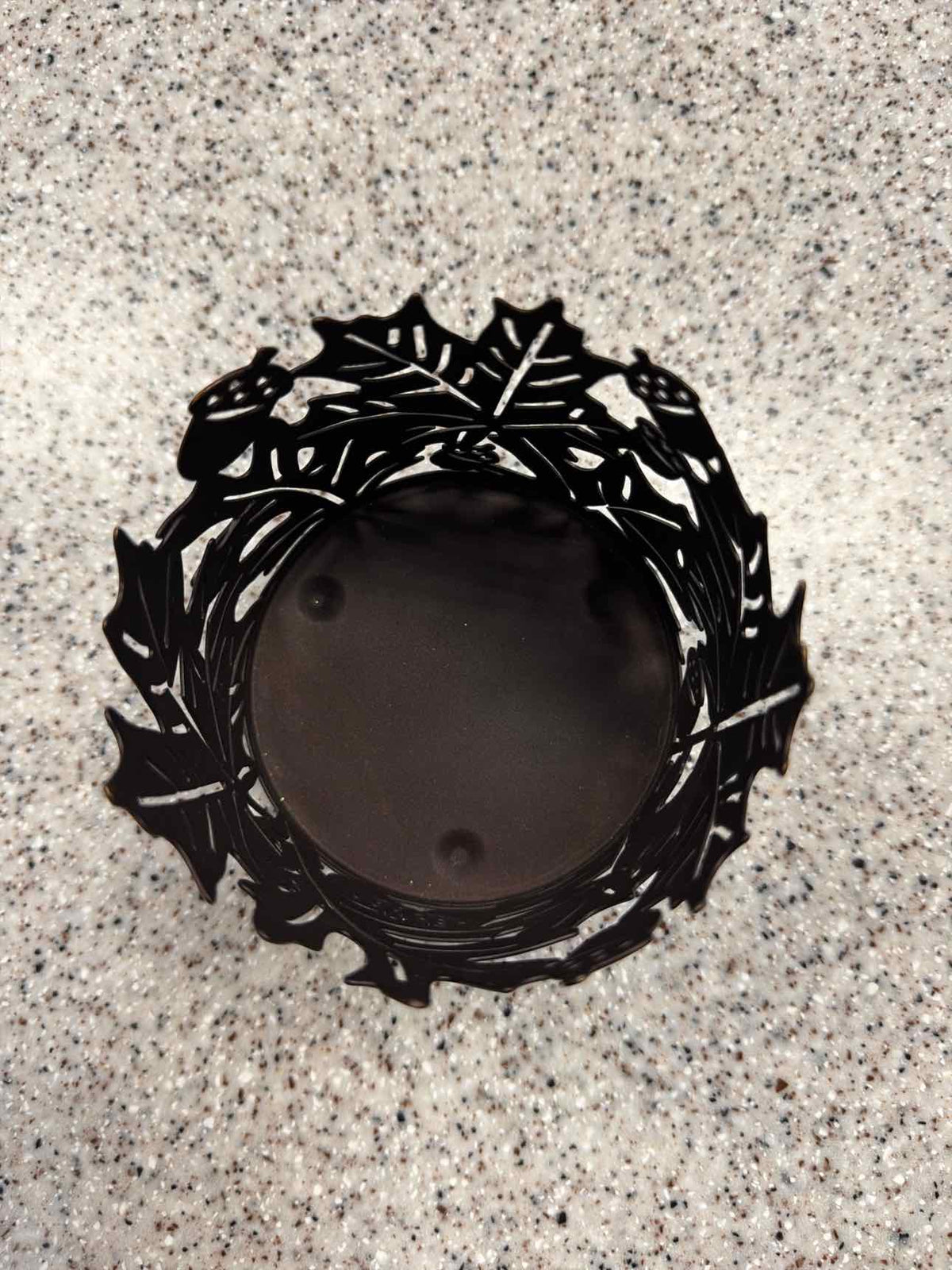 Acorns and Fall Leaves Metal Candle Holder (4"L x 4"H) Household