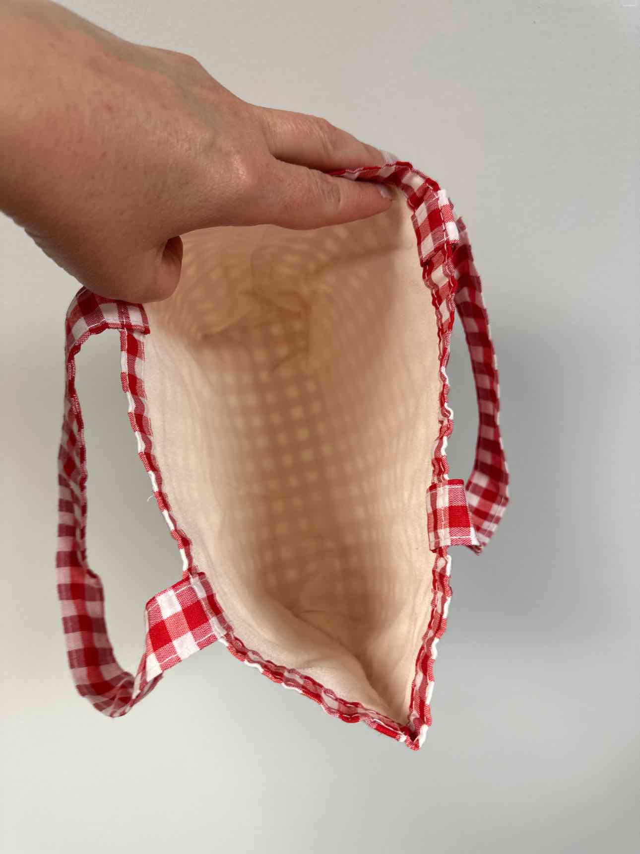 Cotton Tote Bag in Gingham Print
