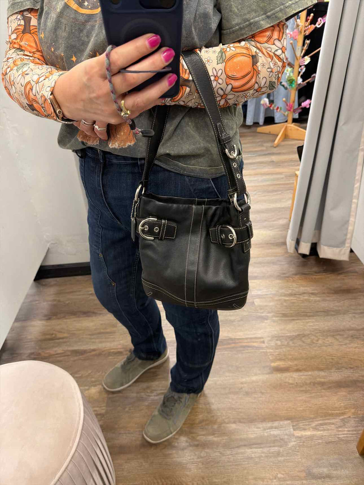 Coach Vintage Soho Slim Black Leather Shoulder Bag Handbags