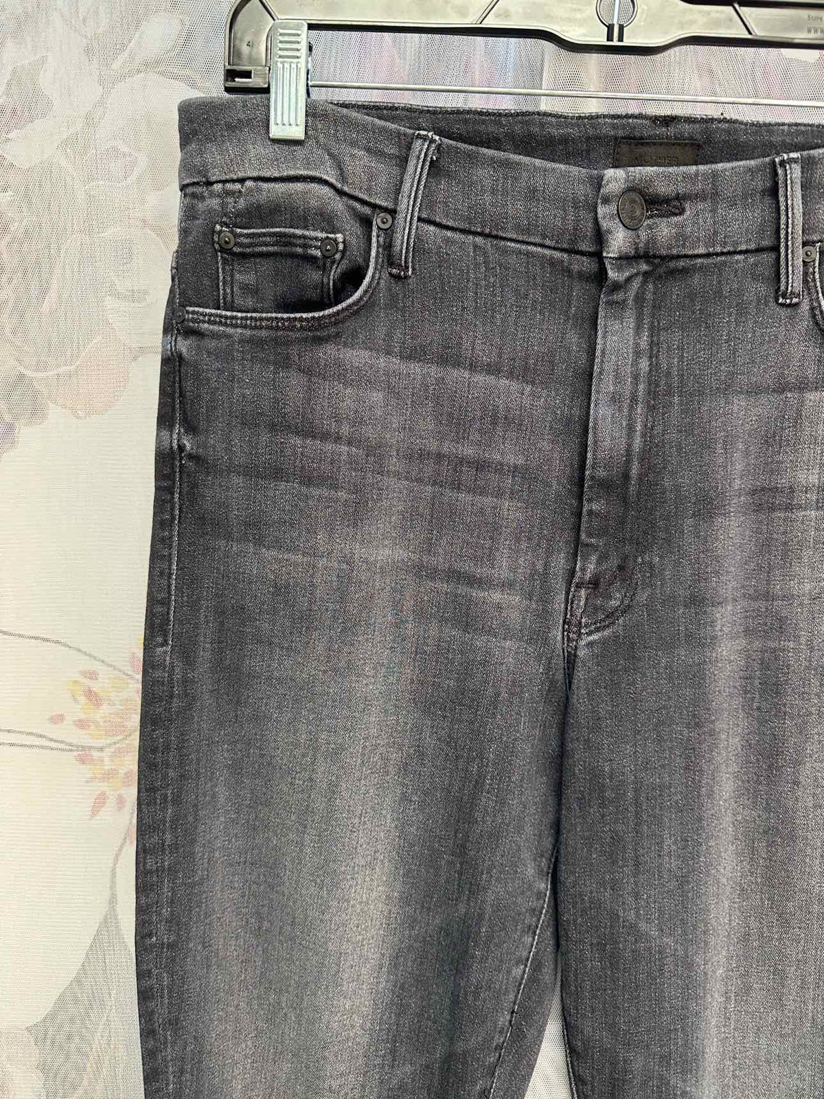 Mother High Waist Looker Ankle Fray Skinny Fit Size 31 Black Pants