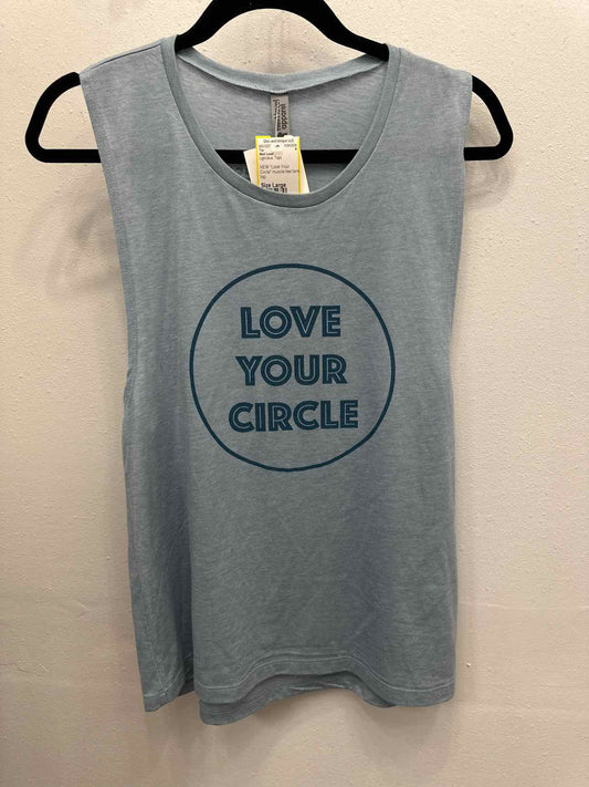 NEW "Love Your Circle" Size Large Light Blue Tank Top