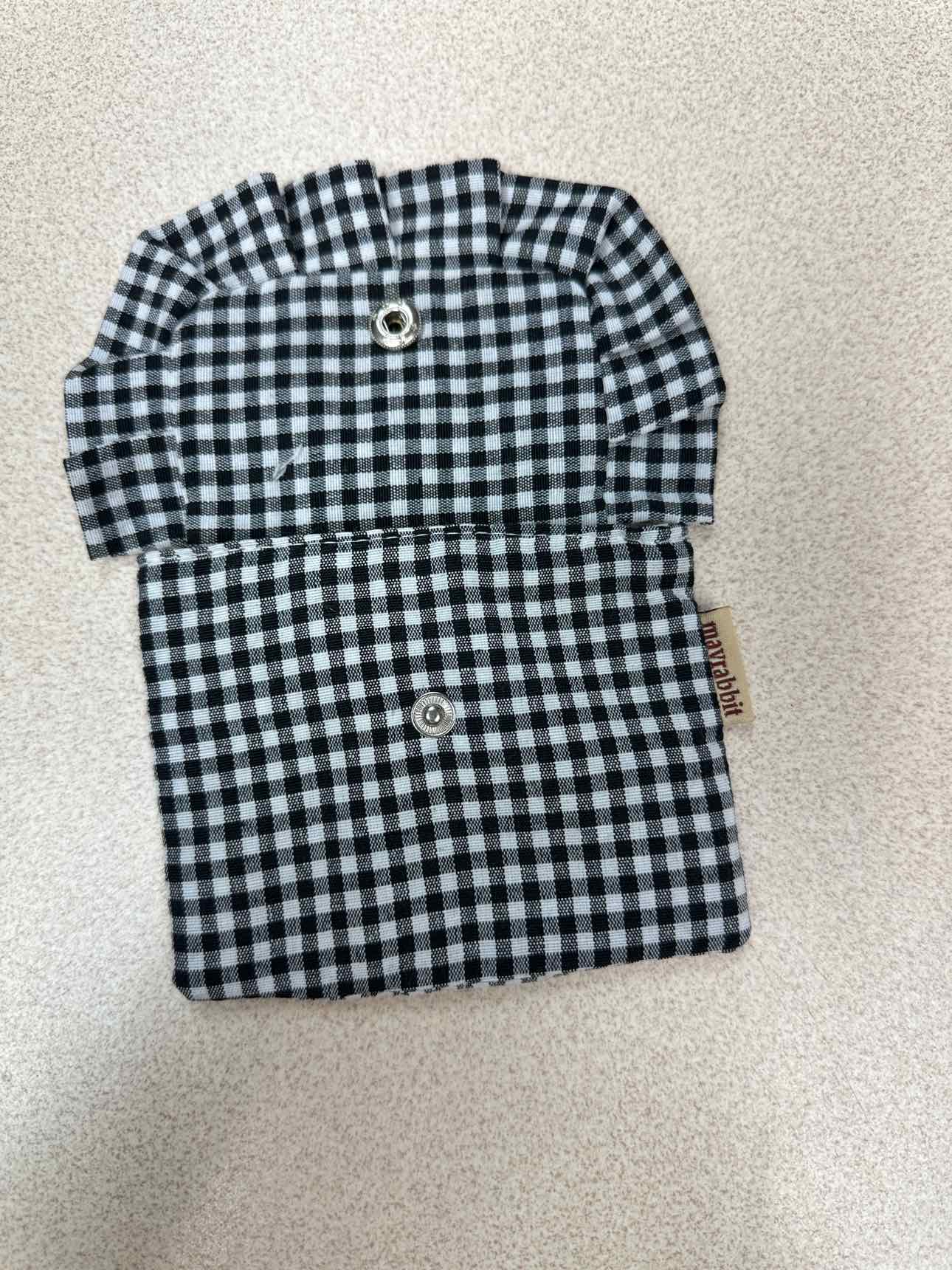 Cotton Snap Coin Pouch in Gingham Print