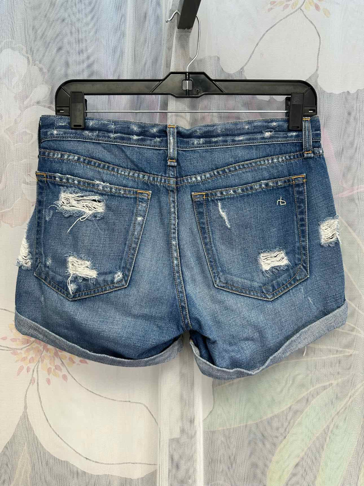 rag & bone Heavily Distressed Cuffed Size 24 Denim Shorts