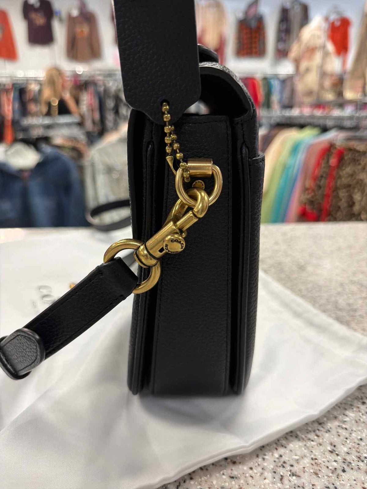 Coach Cassie Crossbody Black Pebble Leather Crossbody Handbag