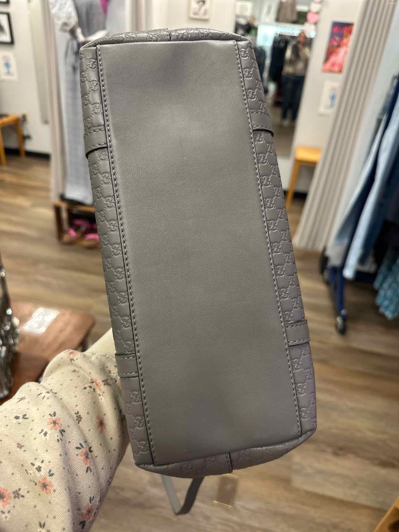 Gucci Size Microguccisima Leather Gray Shoulder Bag Handbags
