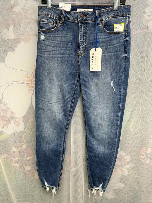 Eunina NEW NWT Clara High Rise Skinny Crop Distressed Size 9 Denim Jeans
