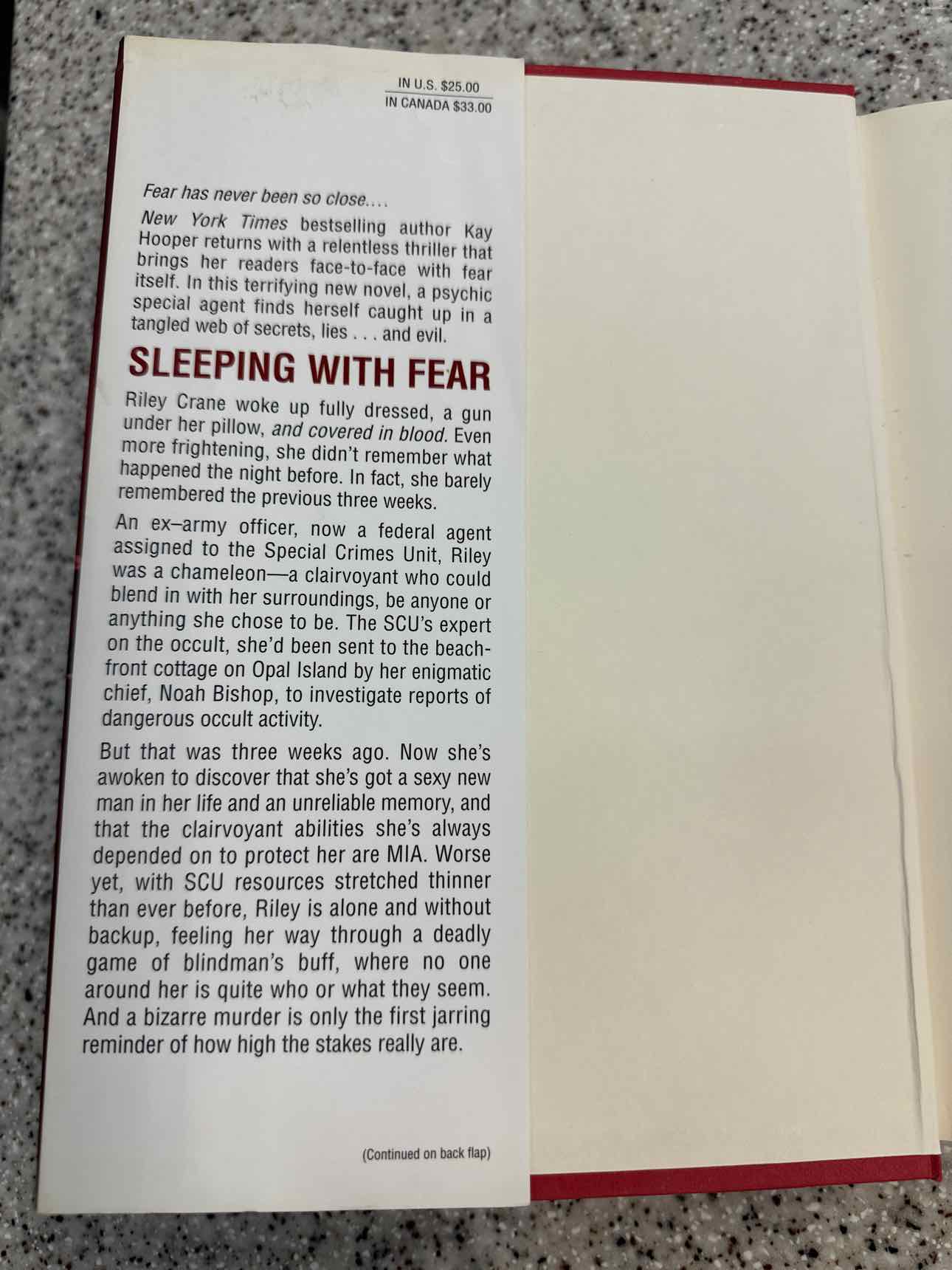Sleeping with Fear by Kay Cooper (hard cover) Book