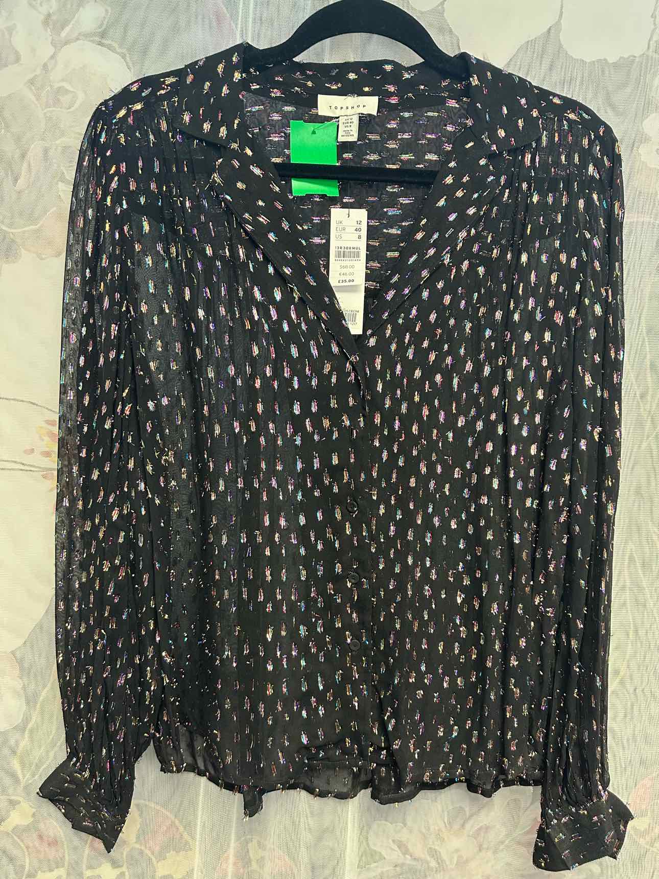 Topshop Size 8 Black Top