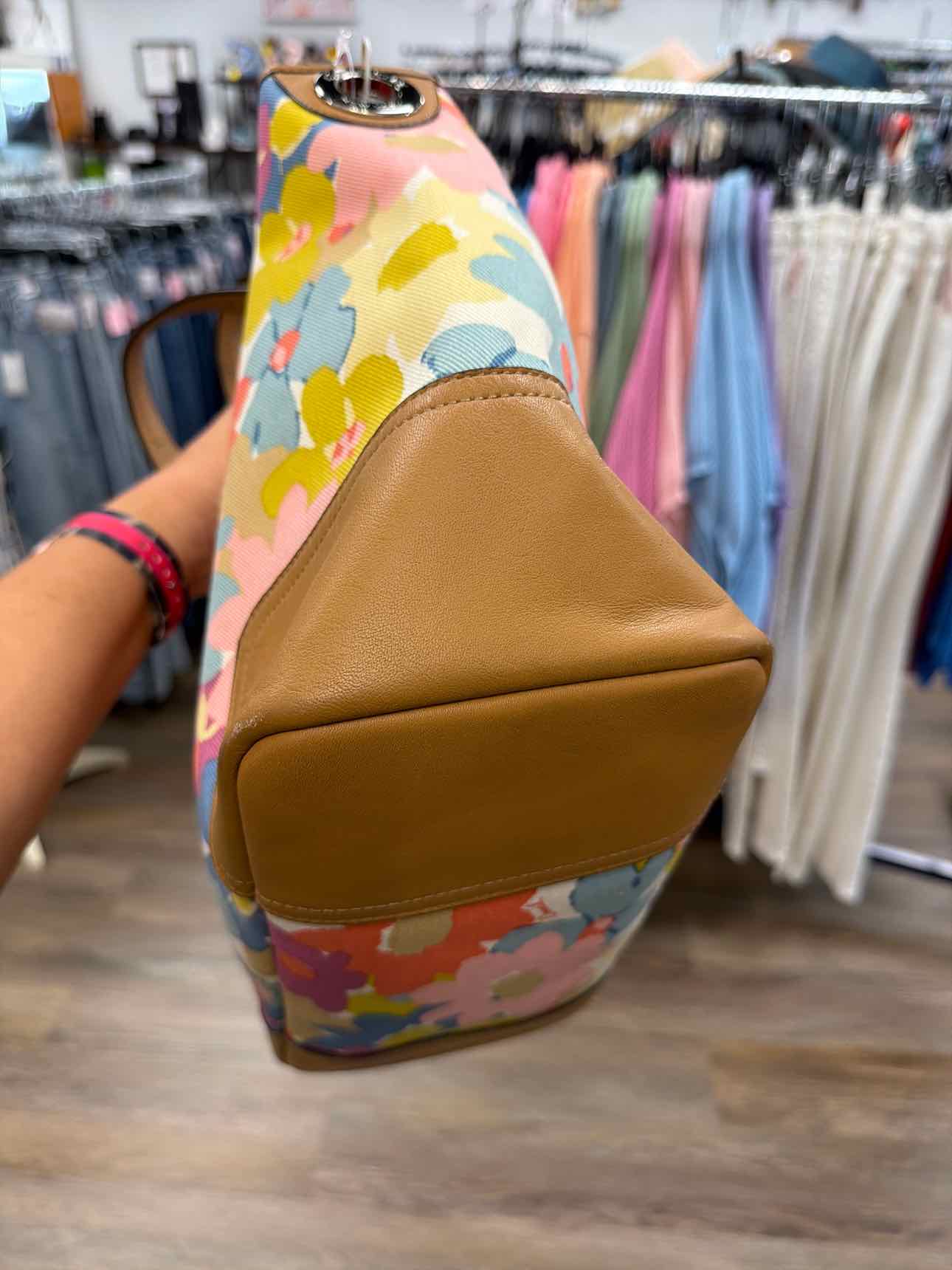 Coach Hadley Floral Print Duffle Tote Pink Blue Handbags