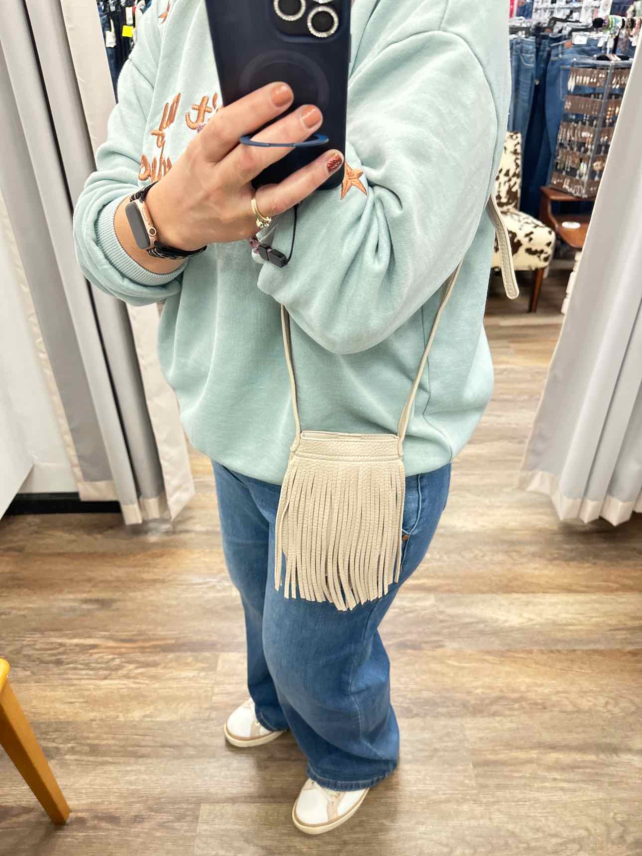 Crossbody Faux Leather Tassel Bag Handbags