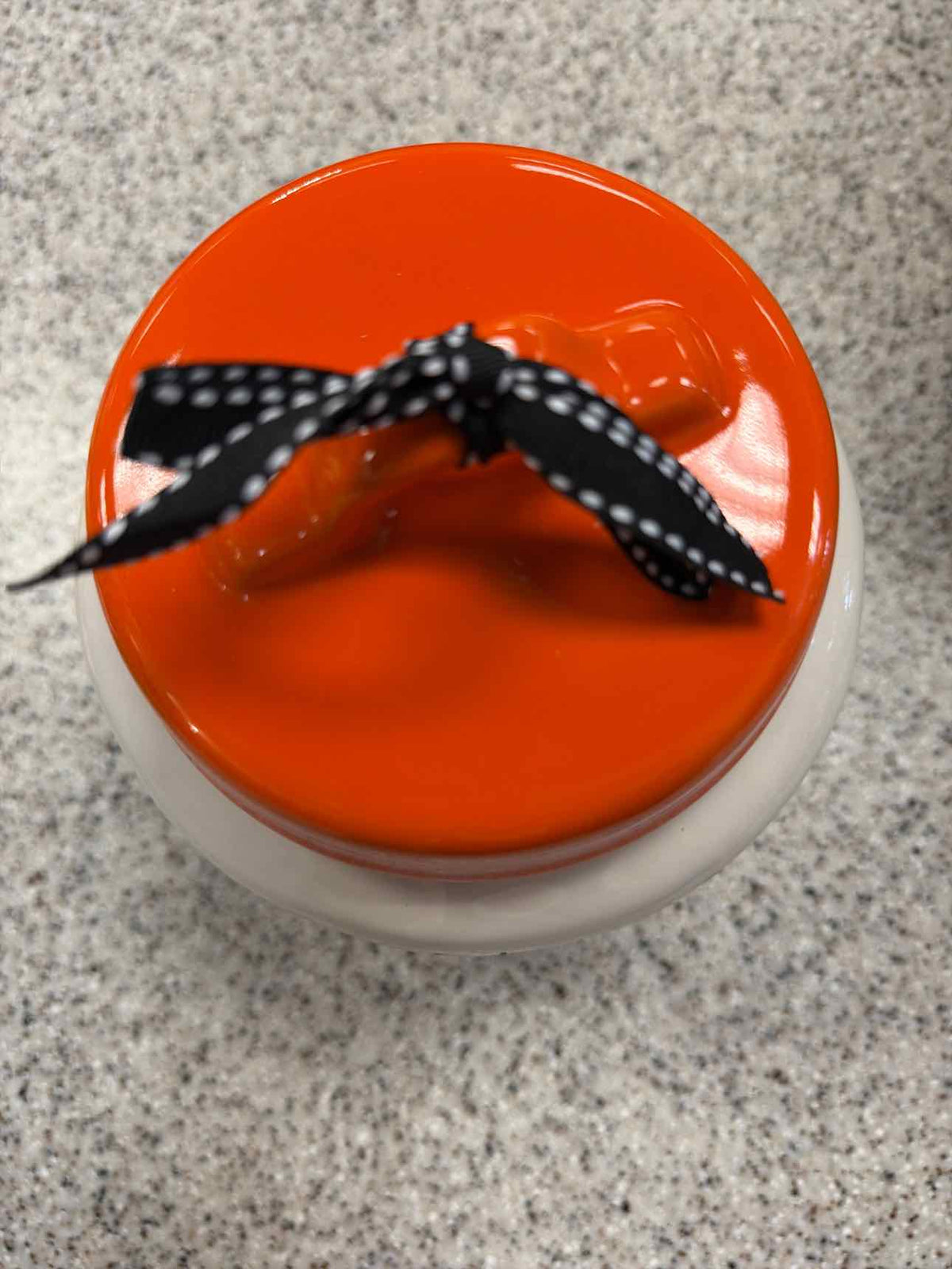 Rae Dunn NEW "Tricks and Treats" Halloween Ceramic Cookie Jar and Lid Household