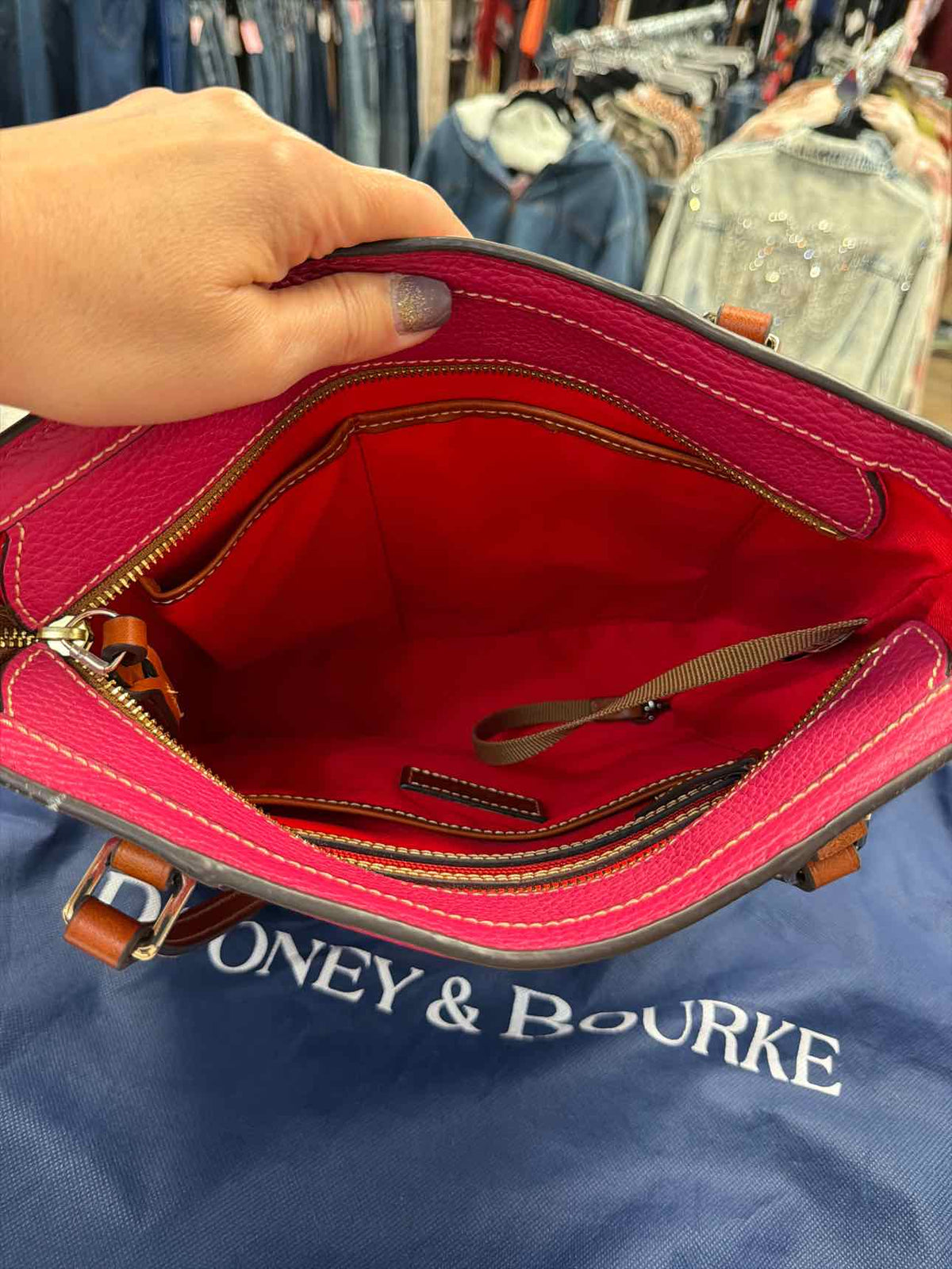 Dooney & Bourke Pebble Grain Leather Strawberry Pink Lexington Tote NWT