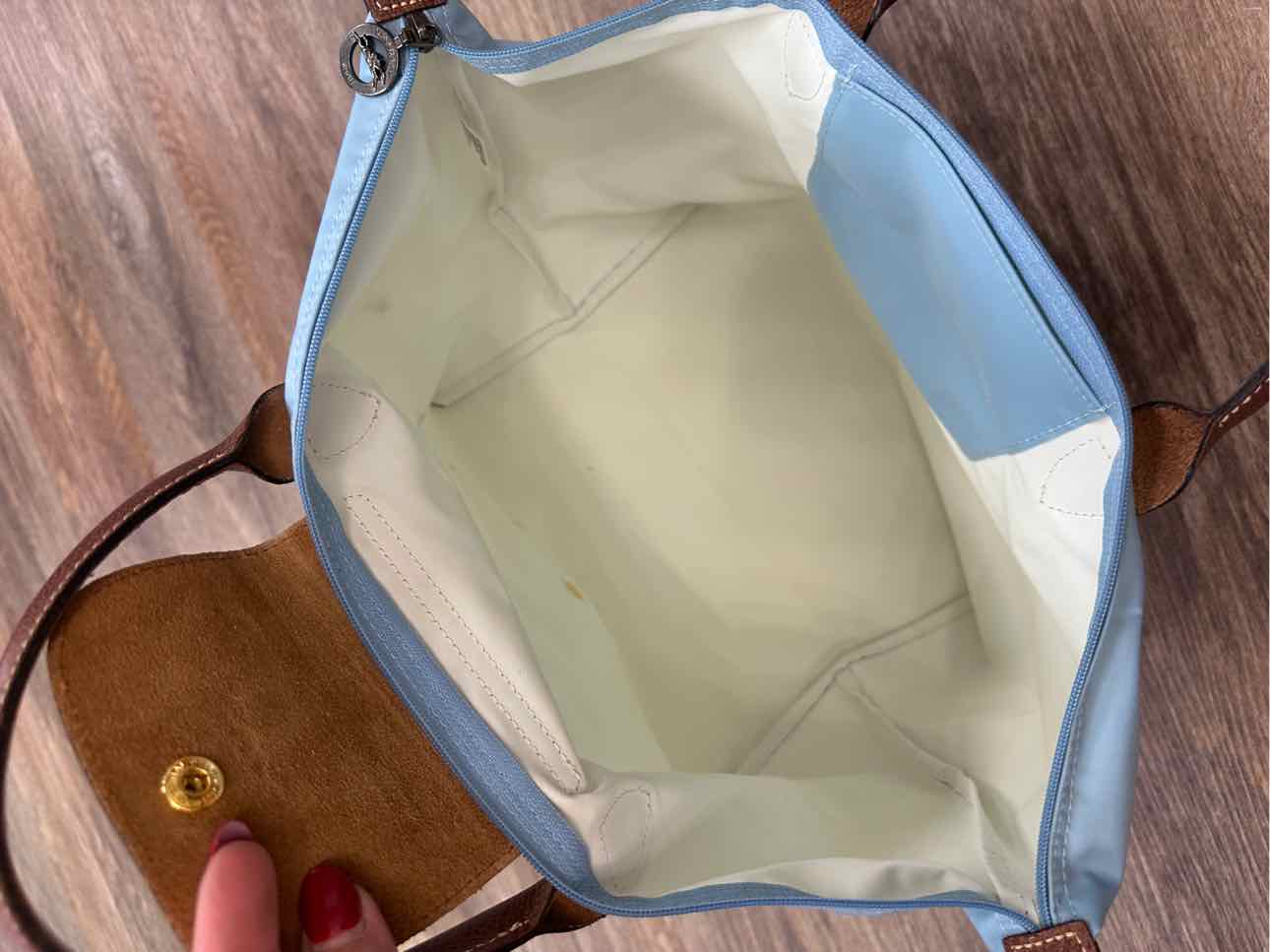 Longchamp Le Pilage Nylon Tote Bag Light blue Handbags