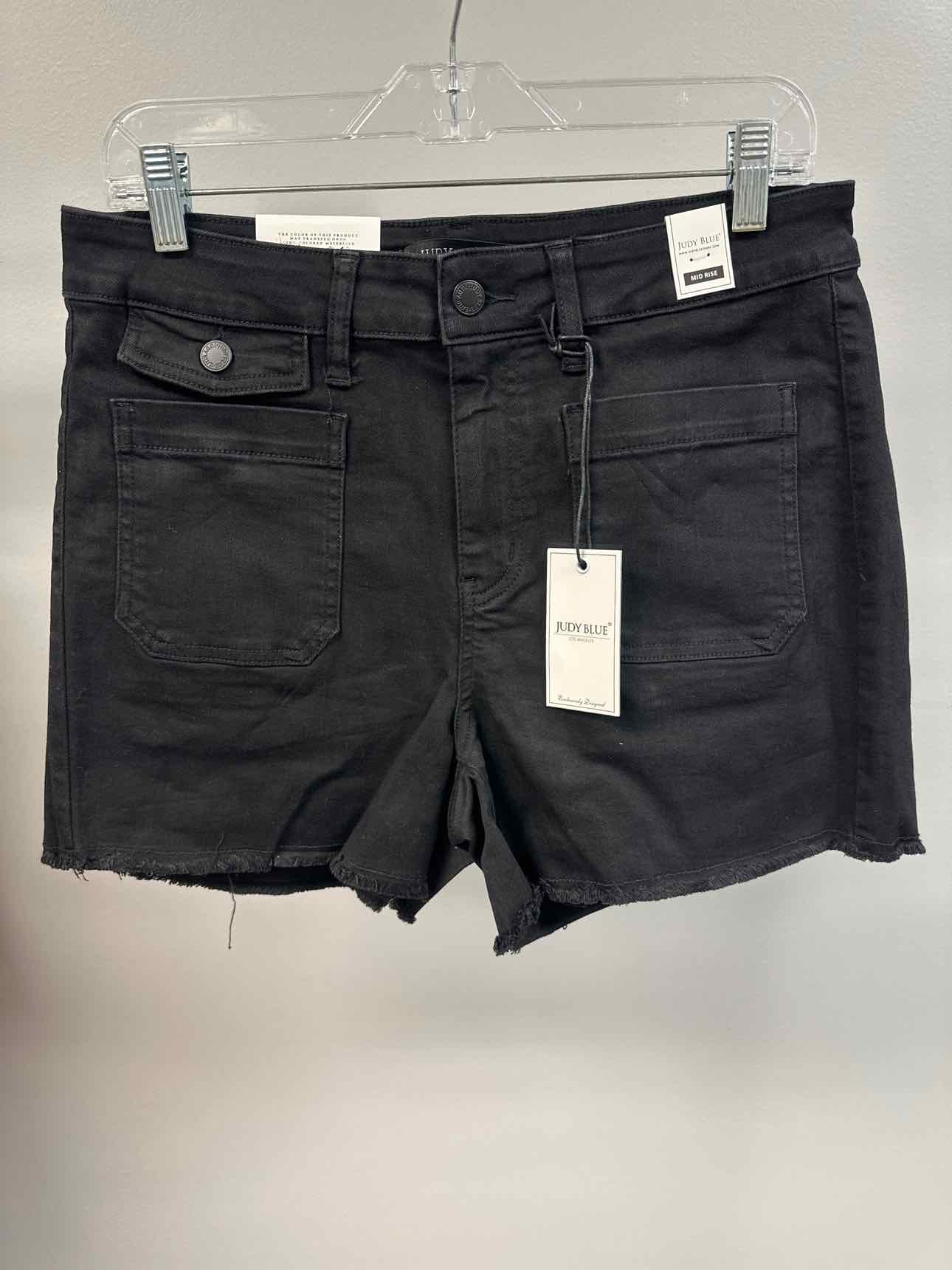 Judy Blue Cargo Patch Pocket Denim Black Shorts