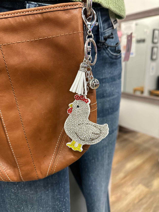Rhinstone Bling 3D Bag Charm Key Chain