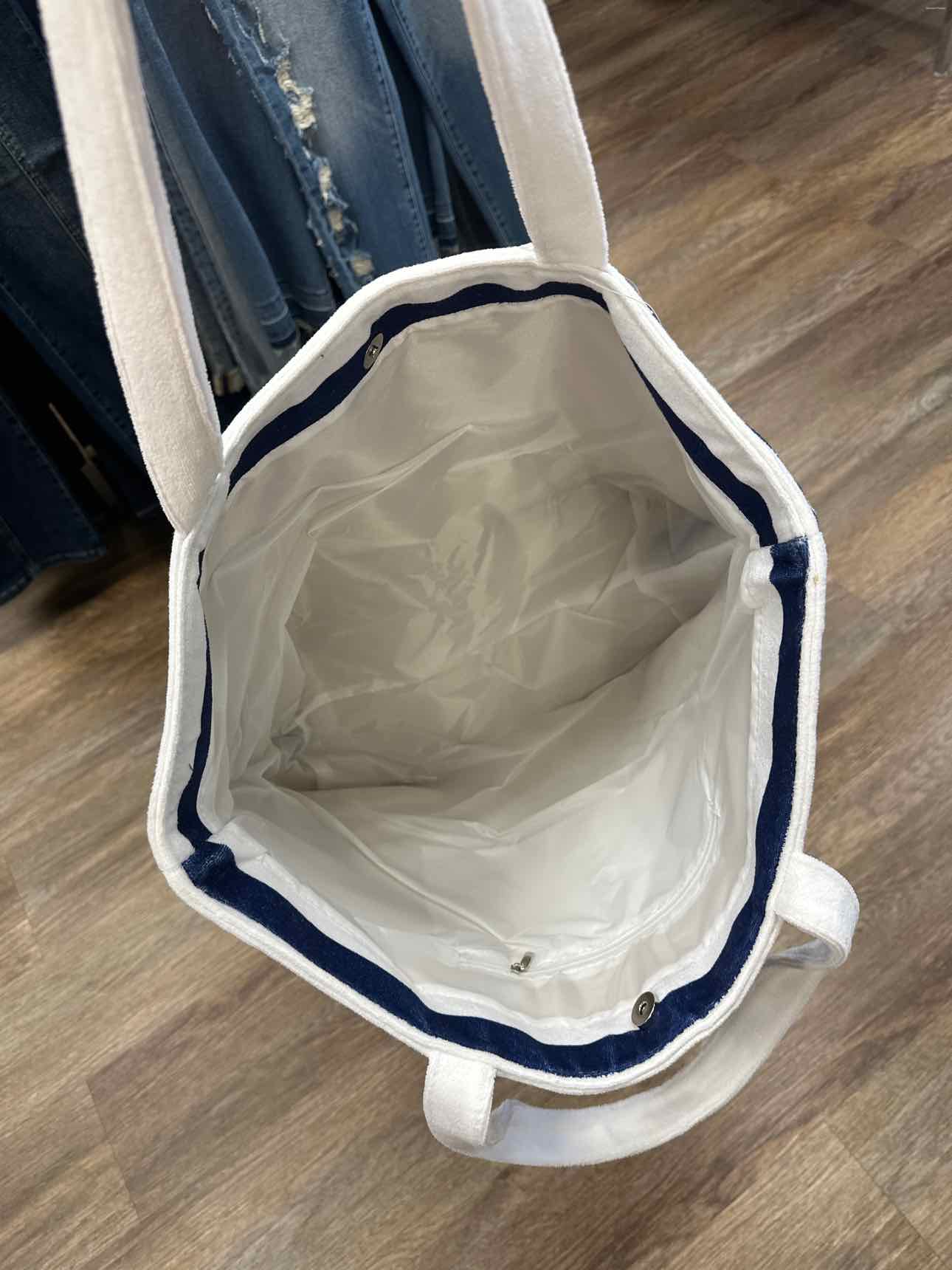 Anchor and Rope Terrycloth Striped Beach Pool Tote Bag